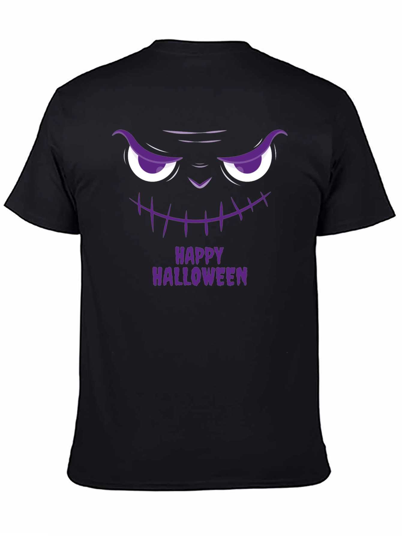 Happy Halloween Scary Face Black T-Shirt