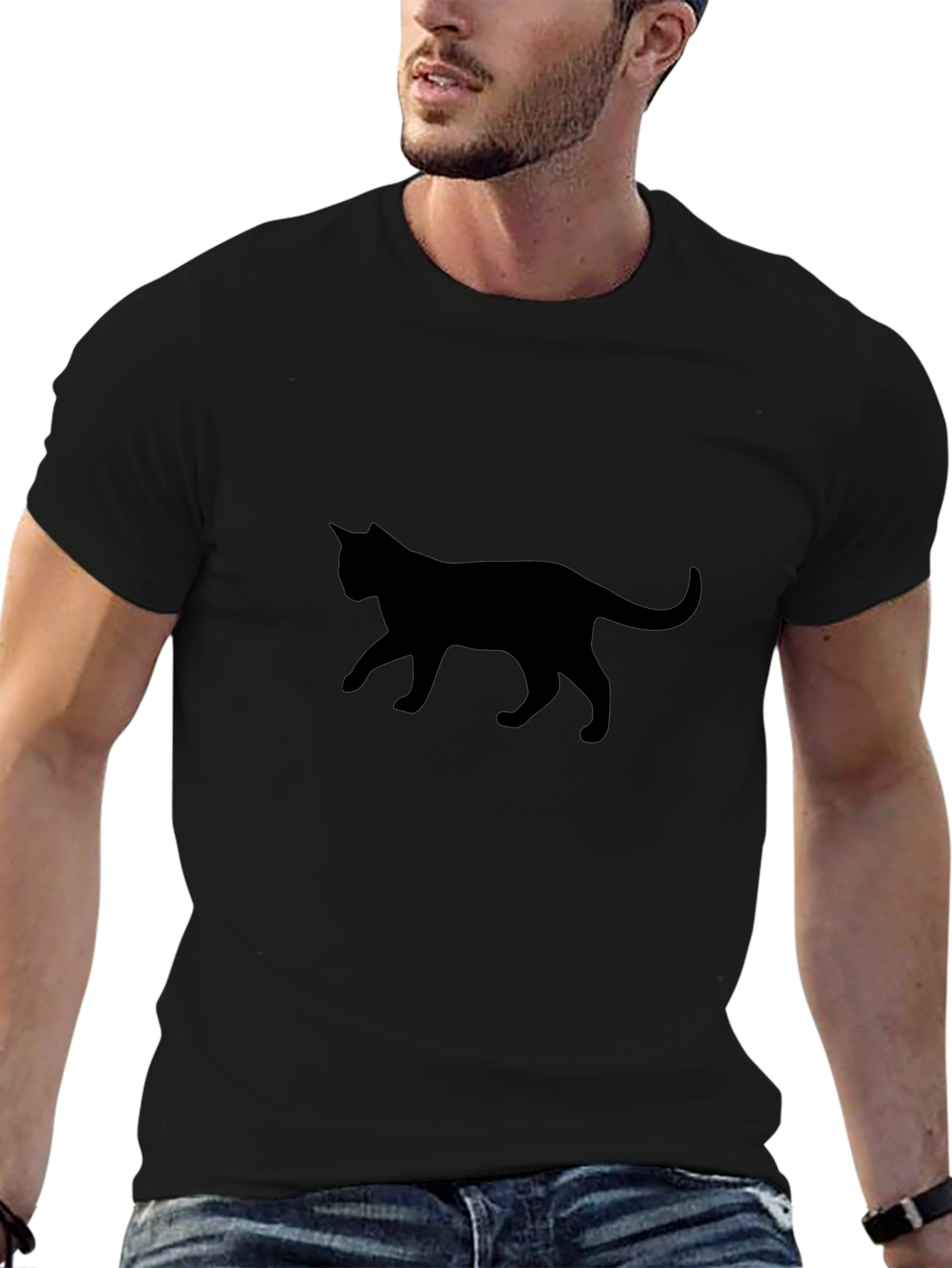 Black Cat Silhouette T-Shirt