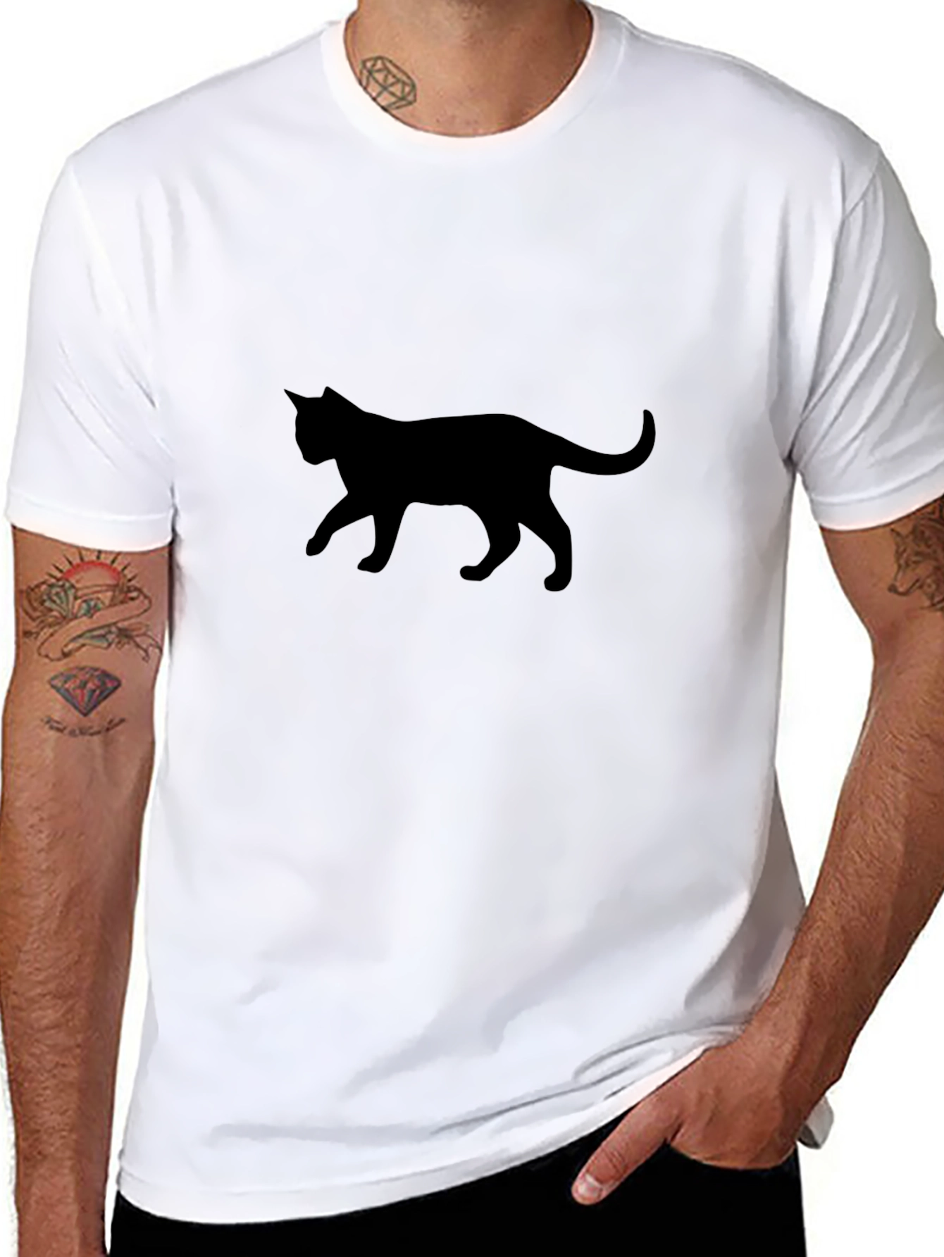 Black Cat Silhouette T-Shirt