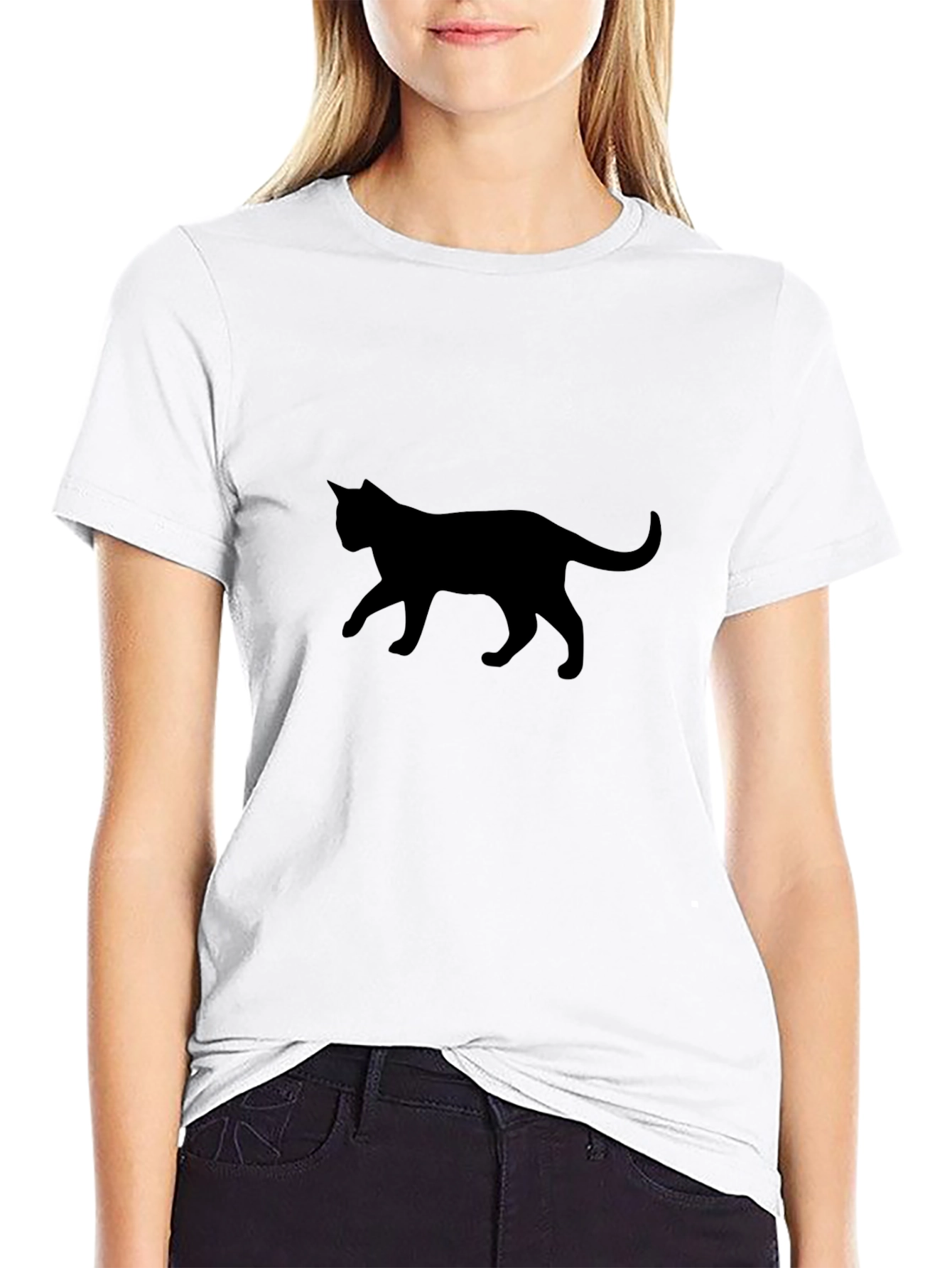 Black Cat Silhouette T-Shirt