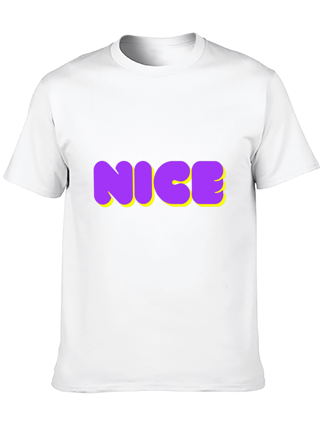 NICE Graphic Tee - Bold Purple & Yellow Design