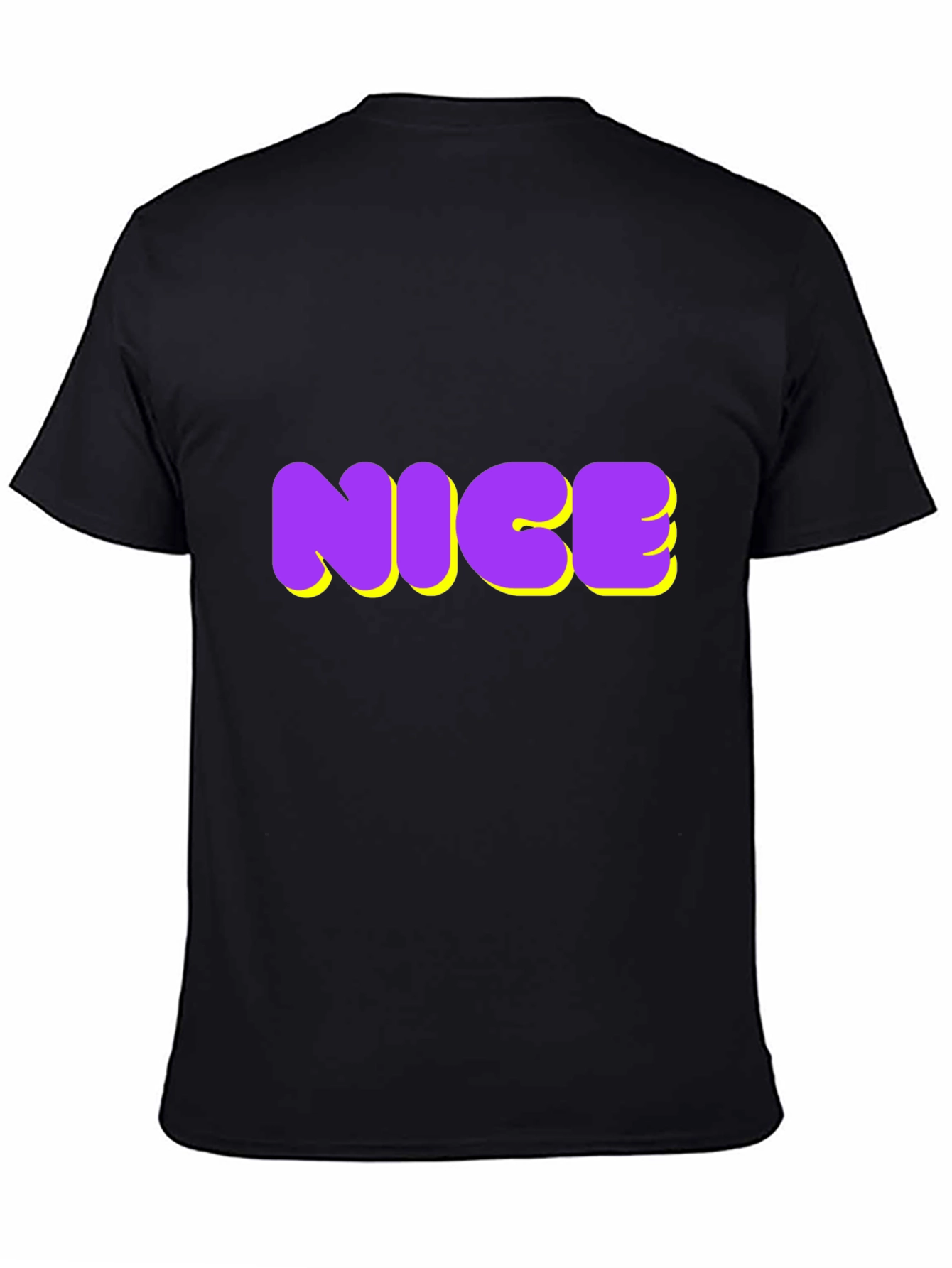 NICE Graphic Tee - Bold Purple & Yellow Design