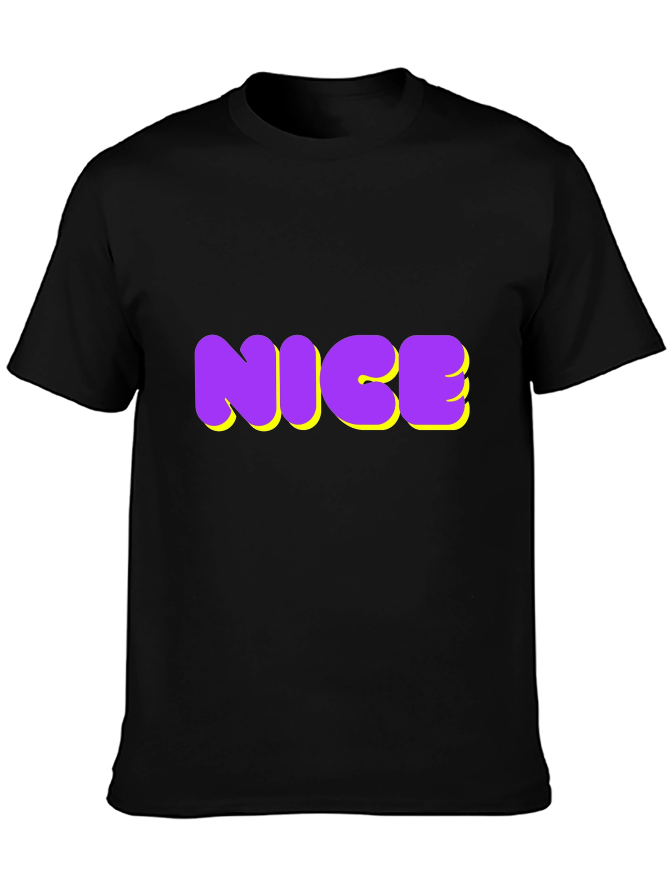 NICE Graphic Tee - Bold Purple & Yellow Design