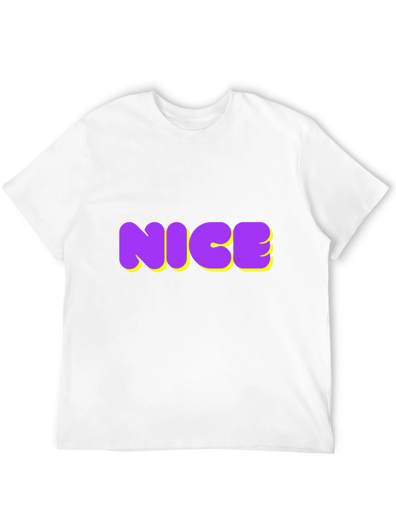 NICE Graphic Tee - Bold Purple & Yellow Design