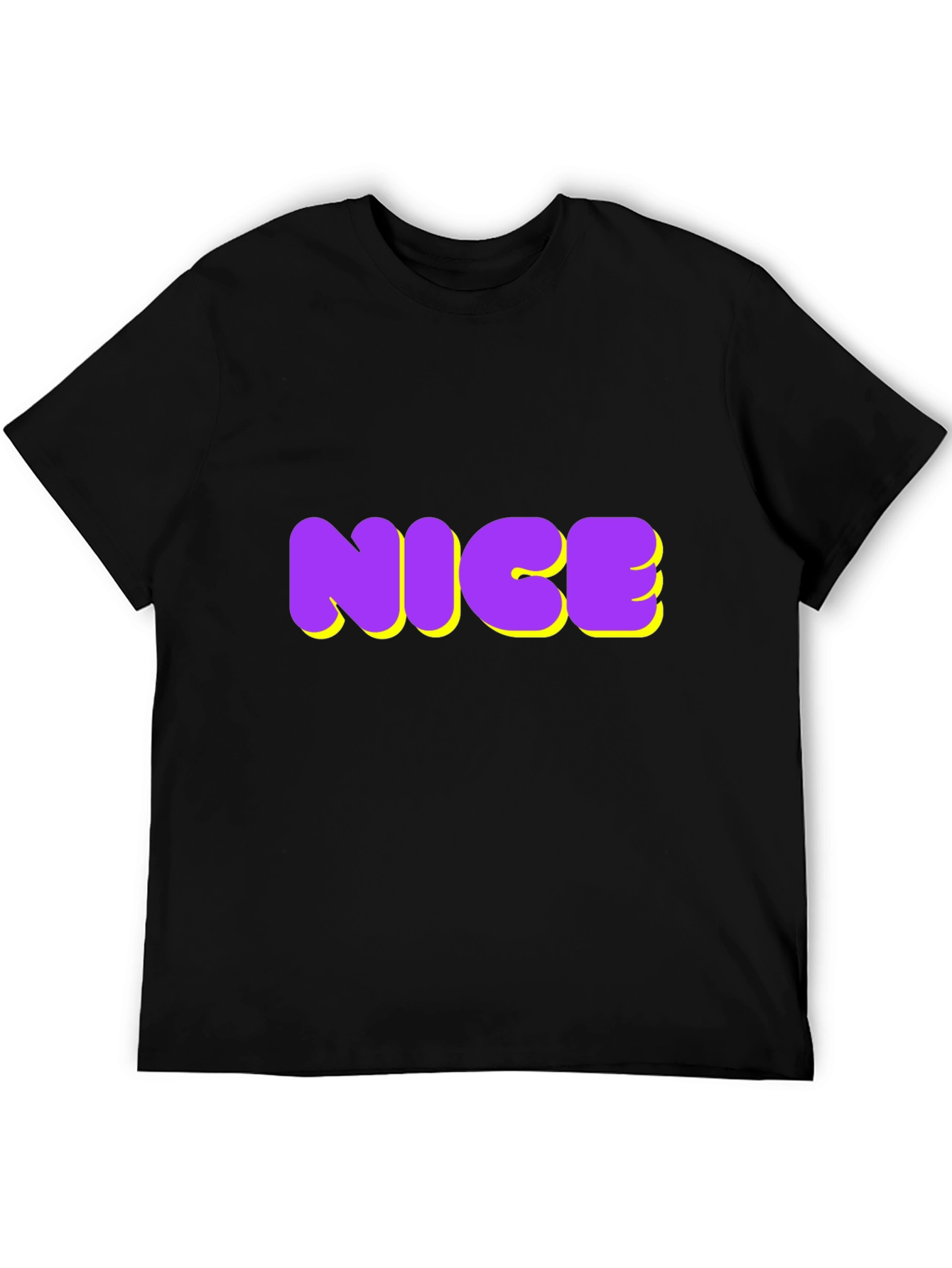 NICE Graphic Tee - Bold Purple & Yellow Design