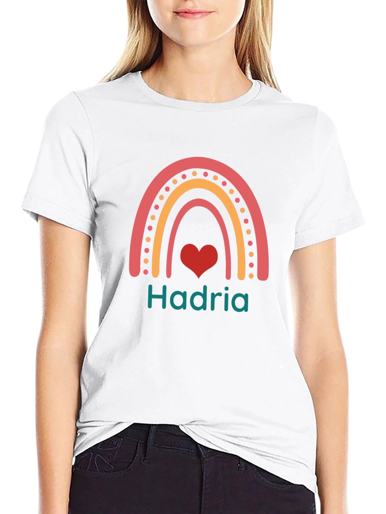 Hadria Rainbow Heart Custom T-Shirt