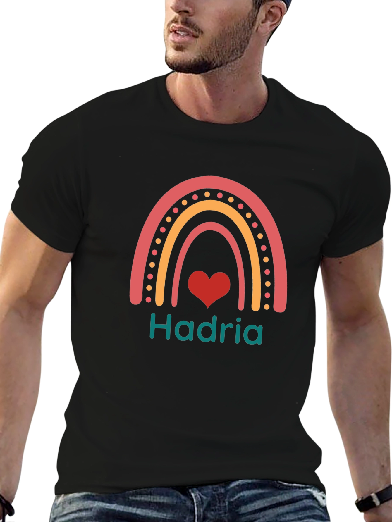Hadria Rainbow Heart Custom T-Shirt
