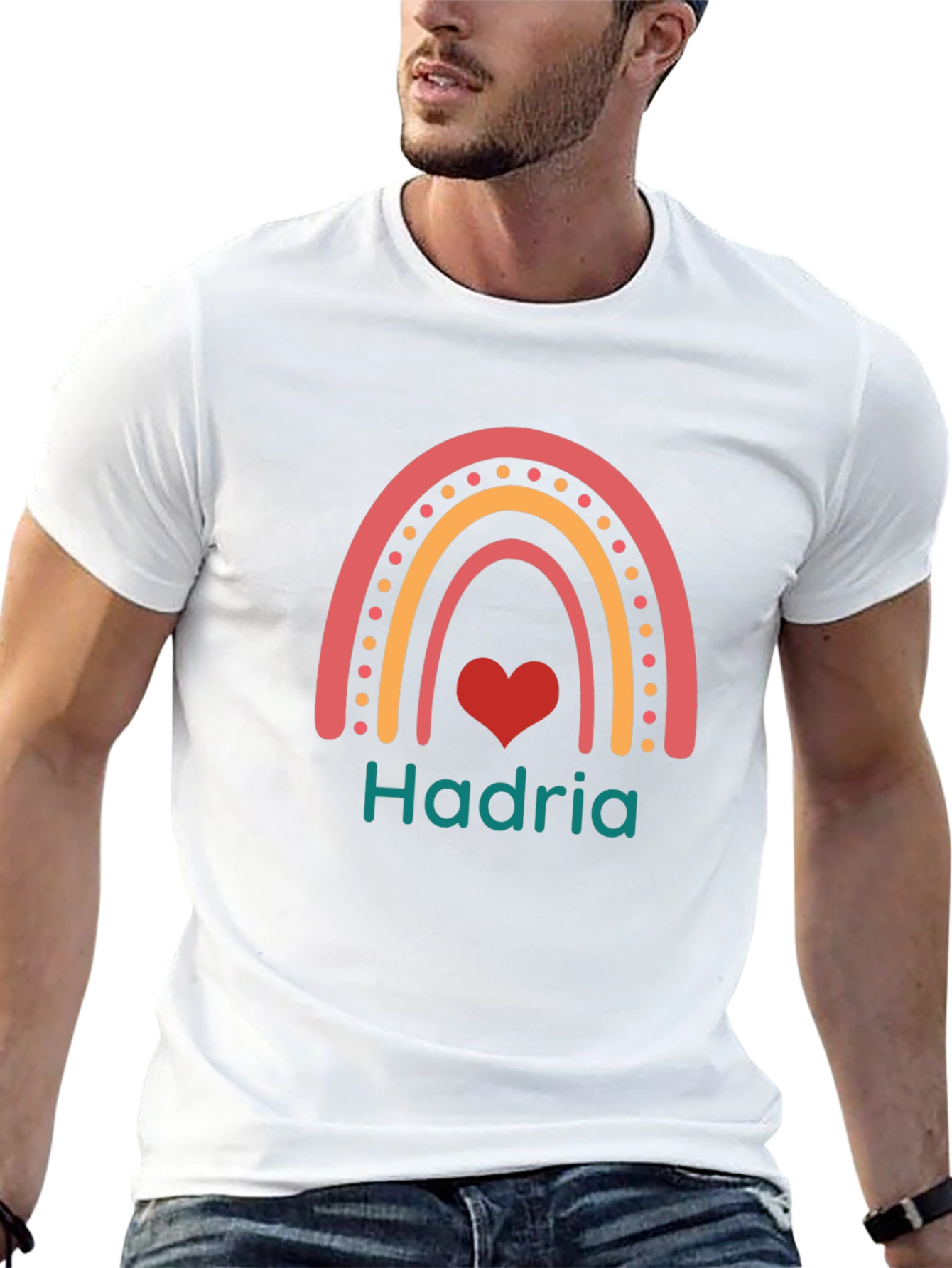 Hadria Rainbow Heart Custom T-Shirt