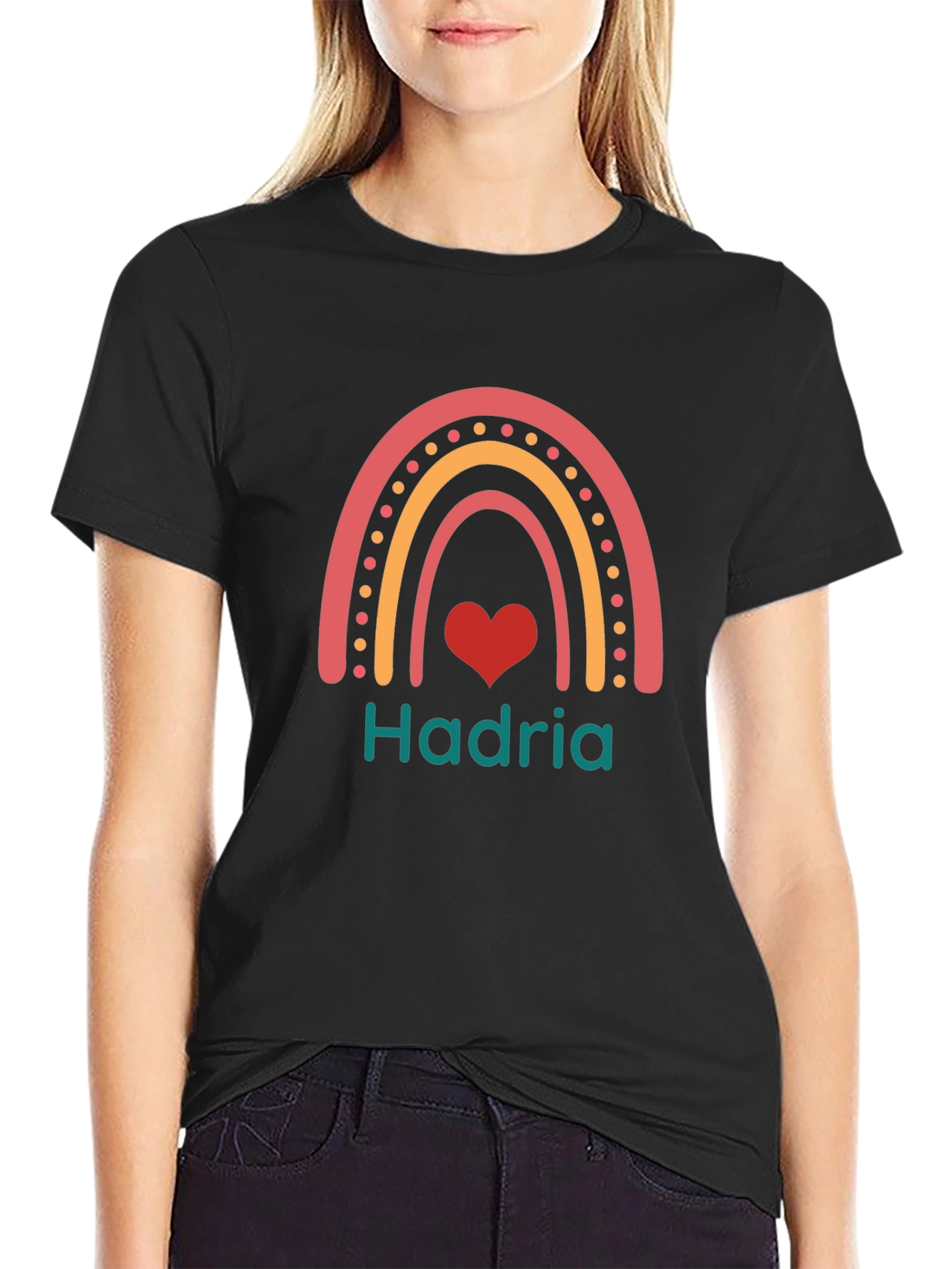Hadria Rainbow Heart Custom T-Shirt
