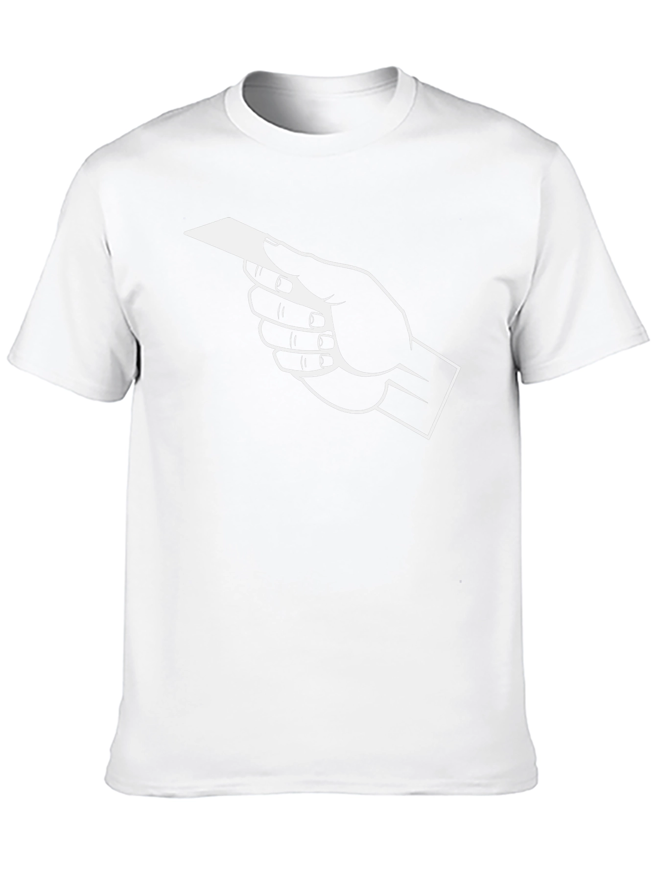 Hand Holding Card Graphic Tee - Black Cotton T-Shirt