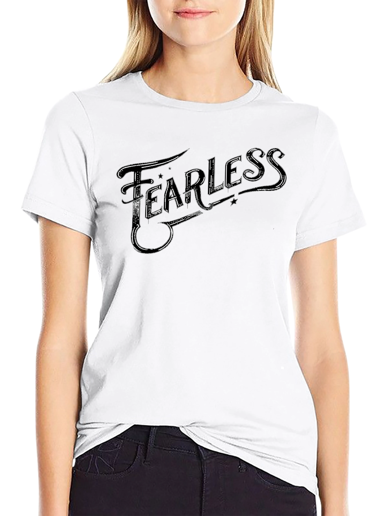 Fearless Graphic Print Black T-Shirt