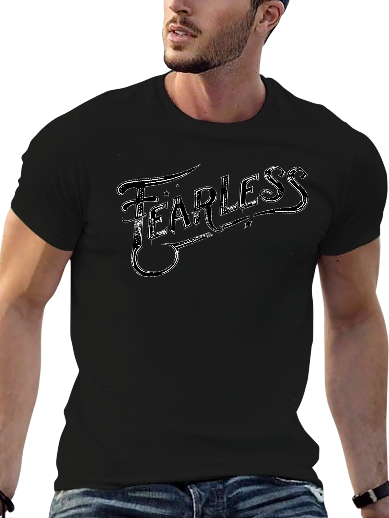 Fearless Graphic Print Black T-Shirt
