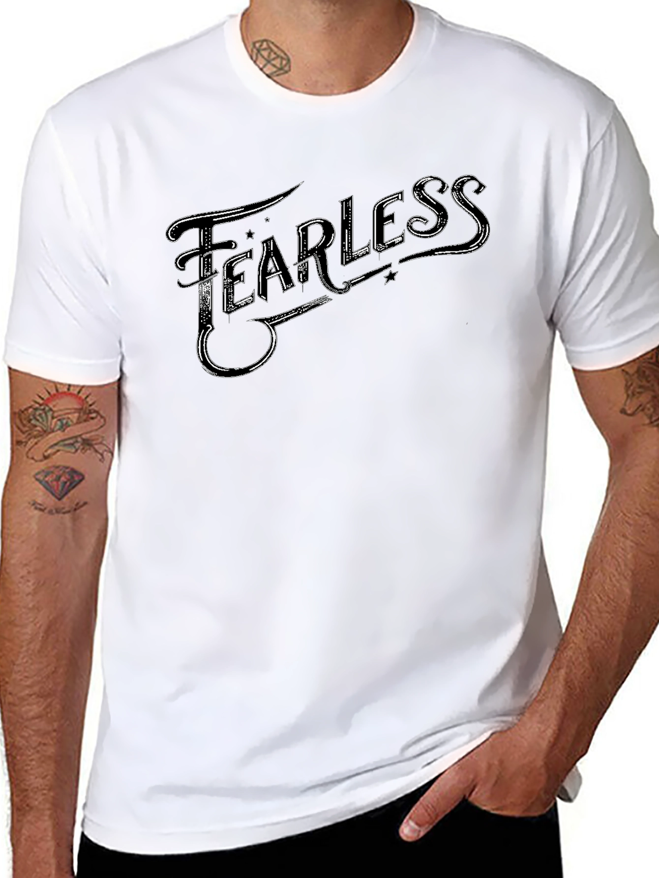 Fearless Graphic Print Black T-Shirt