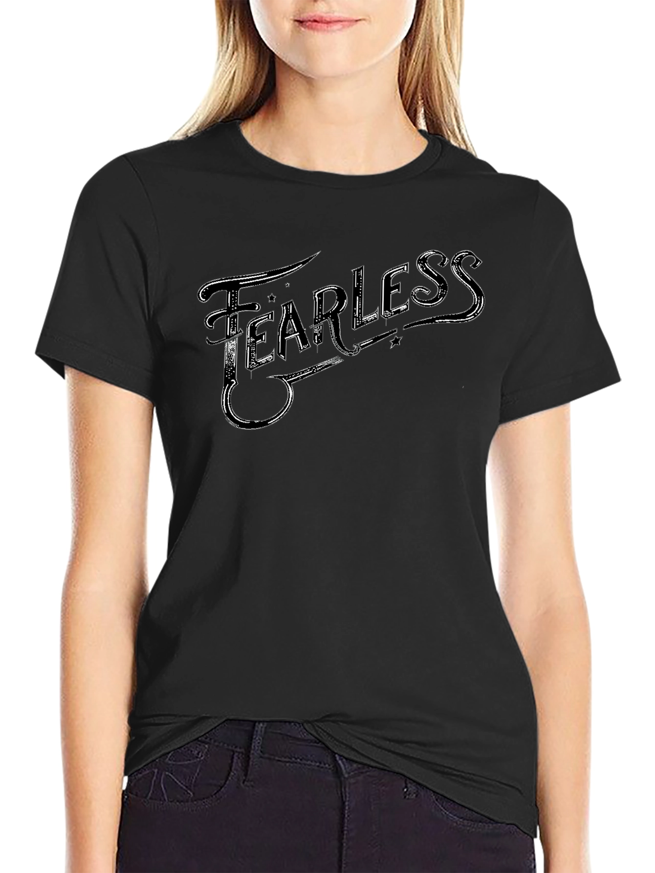 Fearless Graphic Print Black T-Shirt
