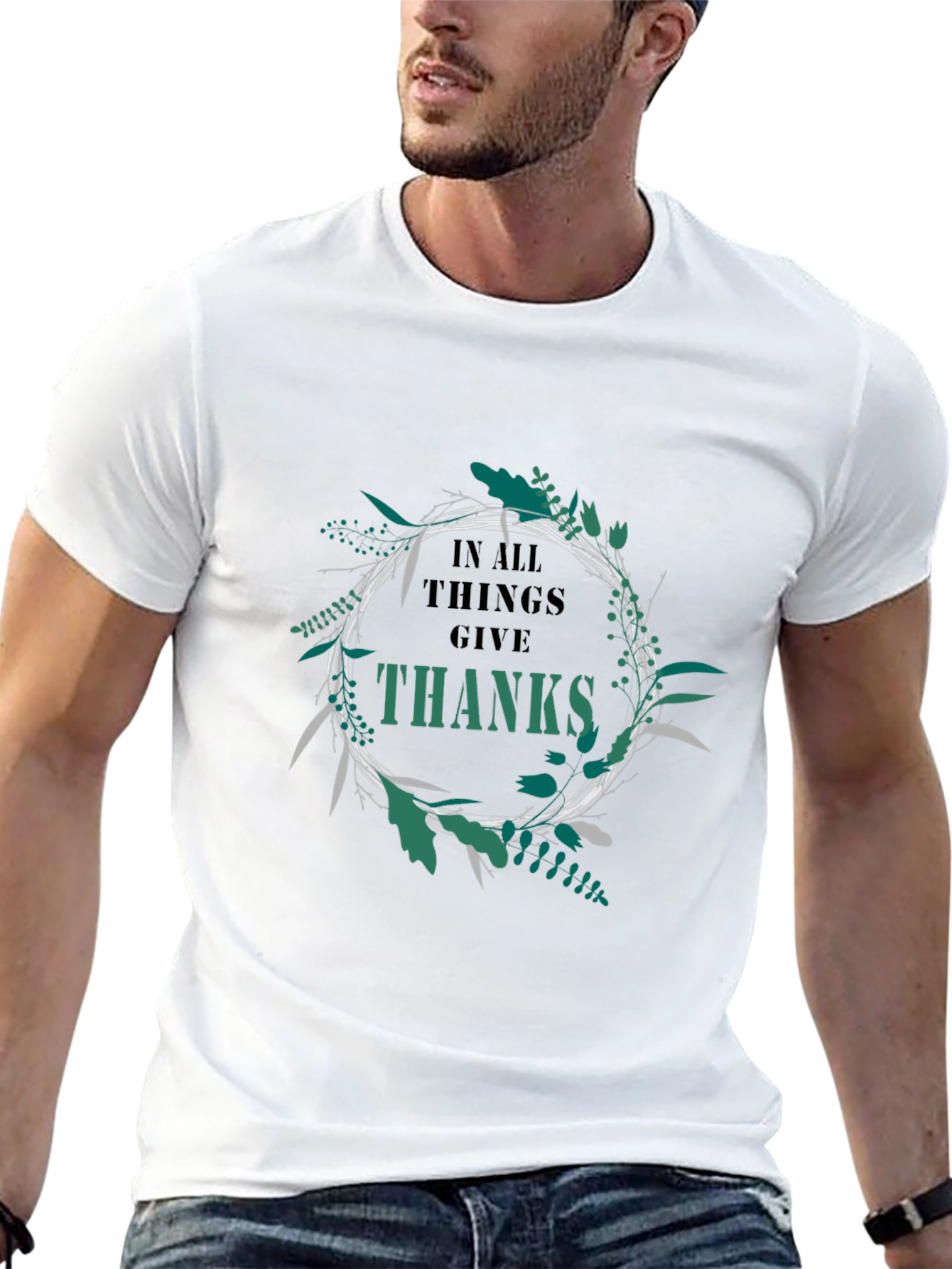 In All Things Give Thanks Black T-Shirt