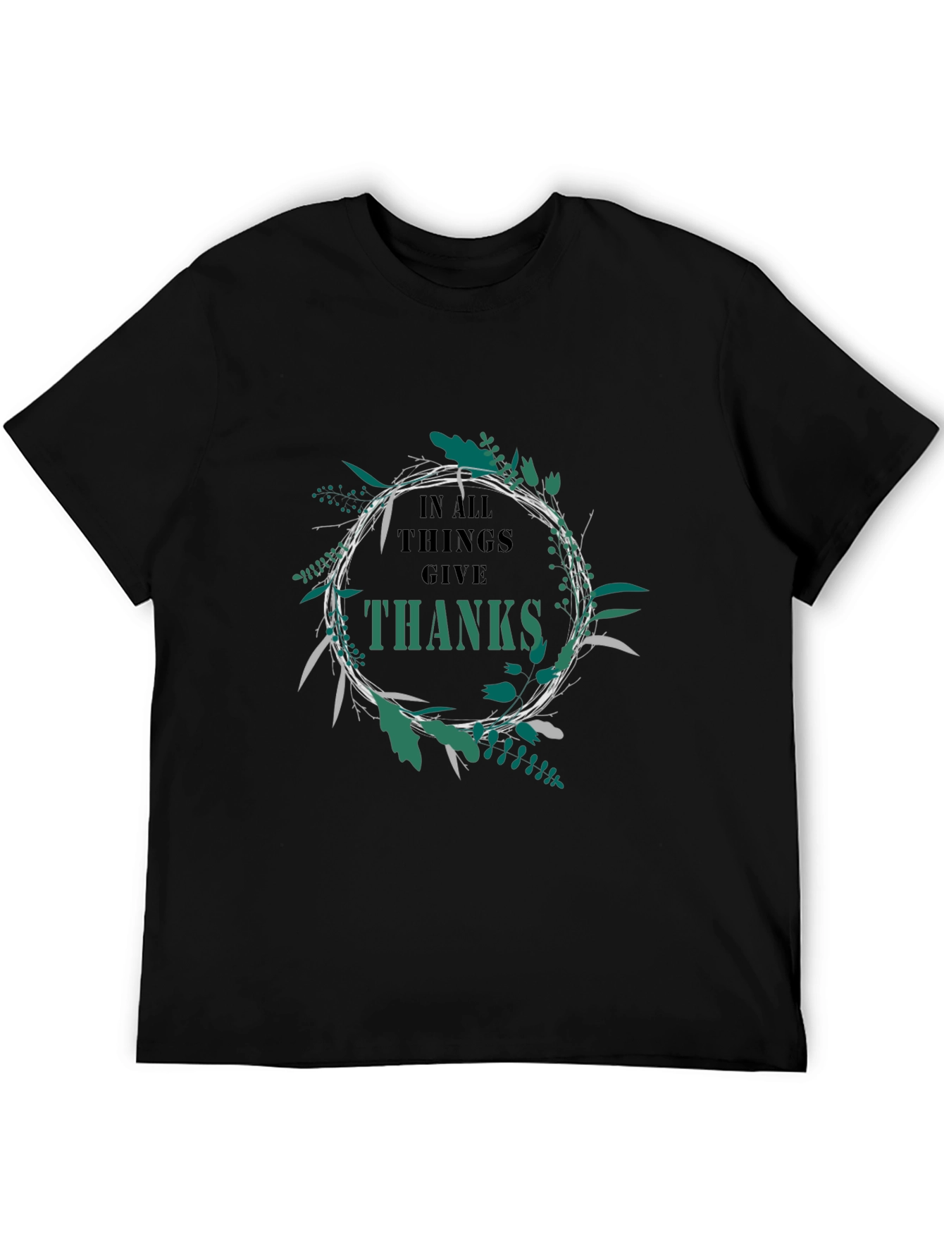 In All Things Give Thanks Black T-Shirt