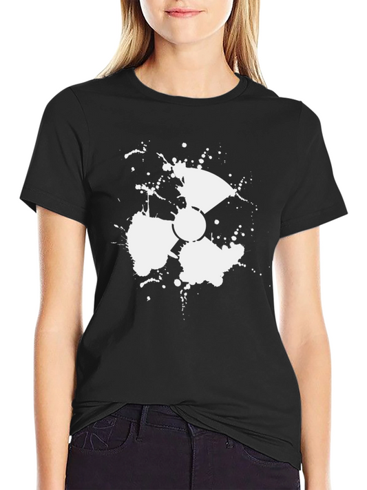 Radioactive Splatter Graphic Tee - Black Cotton Blend
