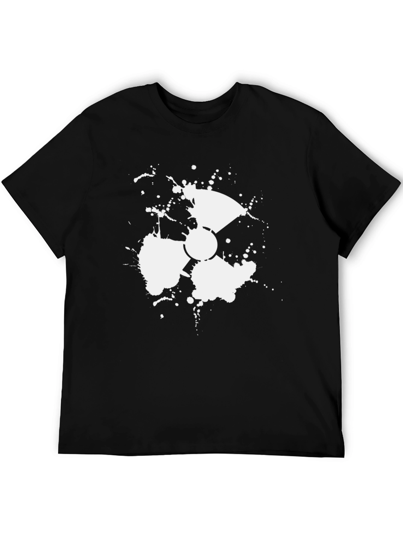 Radioactive Splatter Graphic Tee - Black Cotton Blend