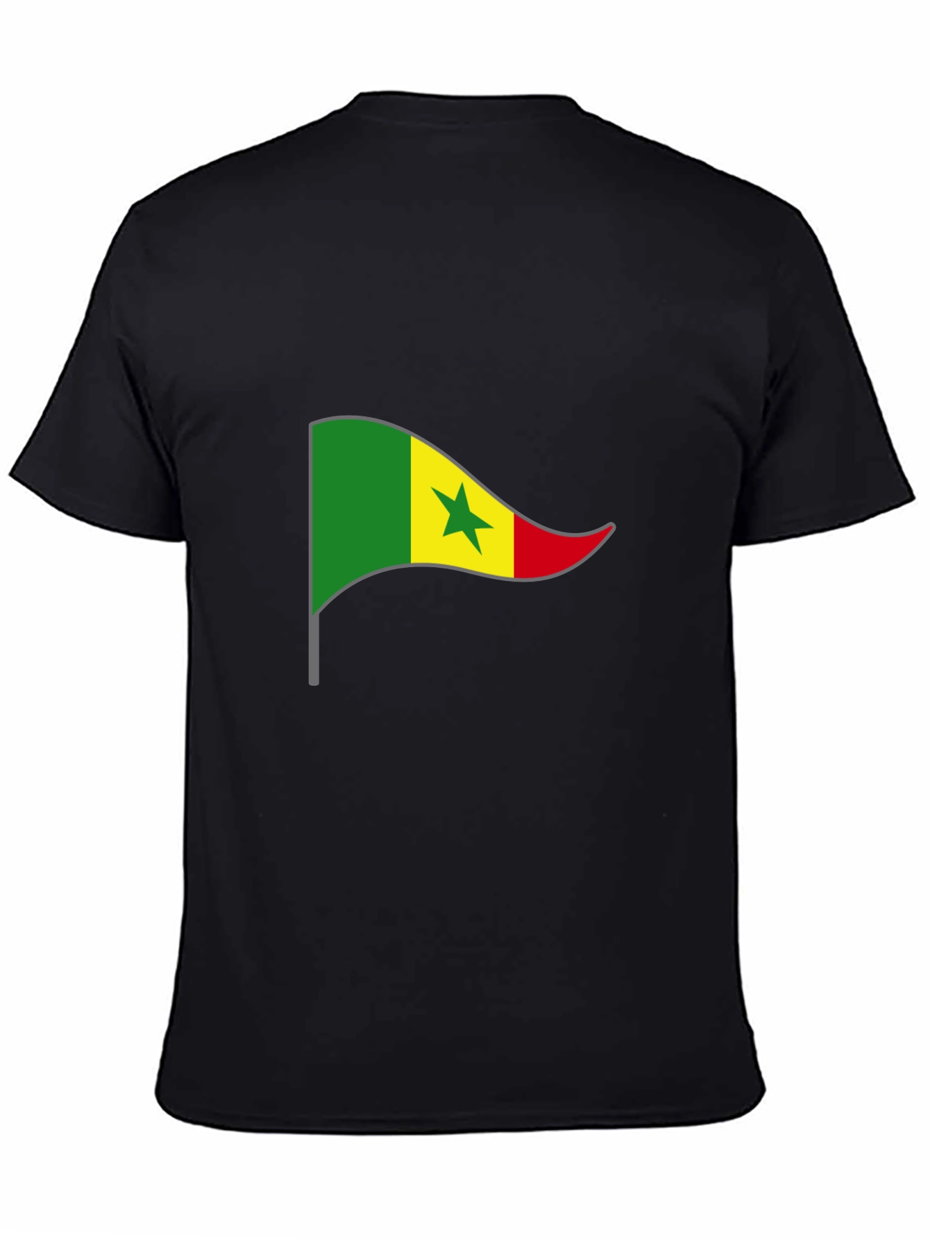Senegal Flag Graphic Tee - Black T-Shirt