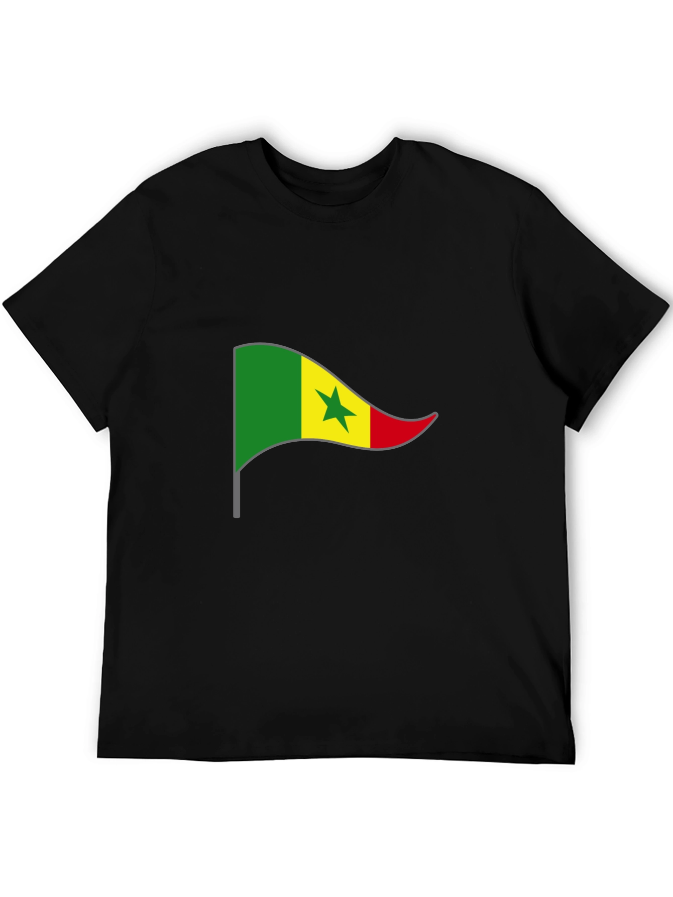Senegal Flag Graphic Tee - Black T-Shirt