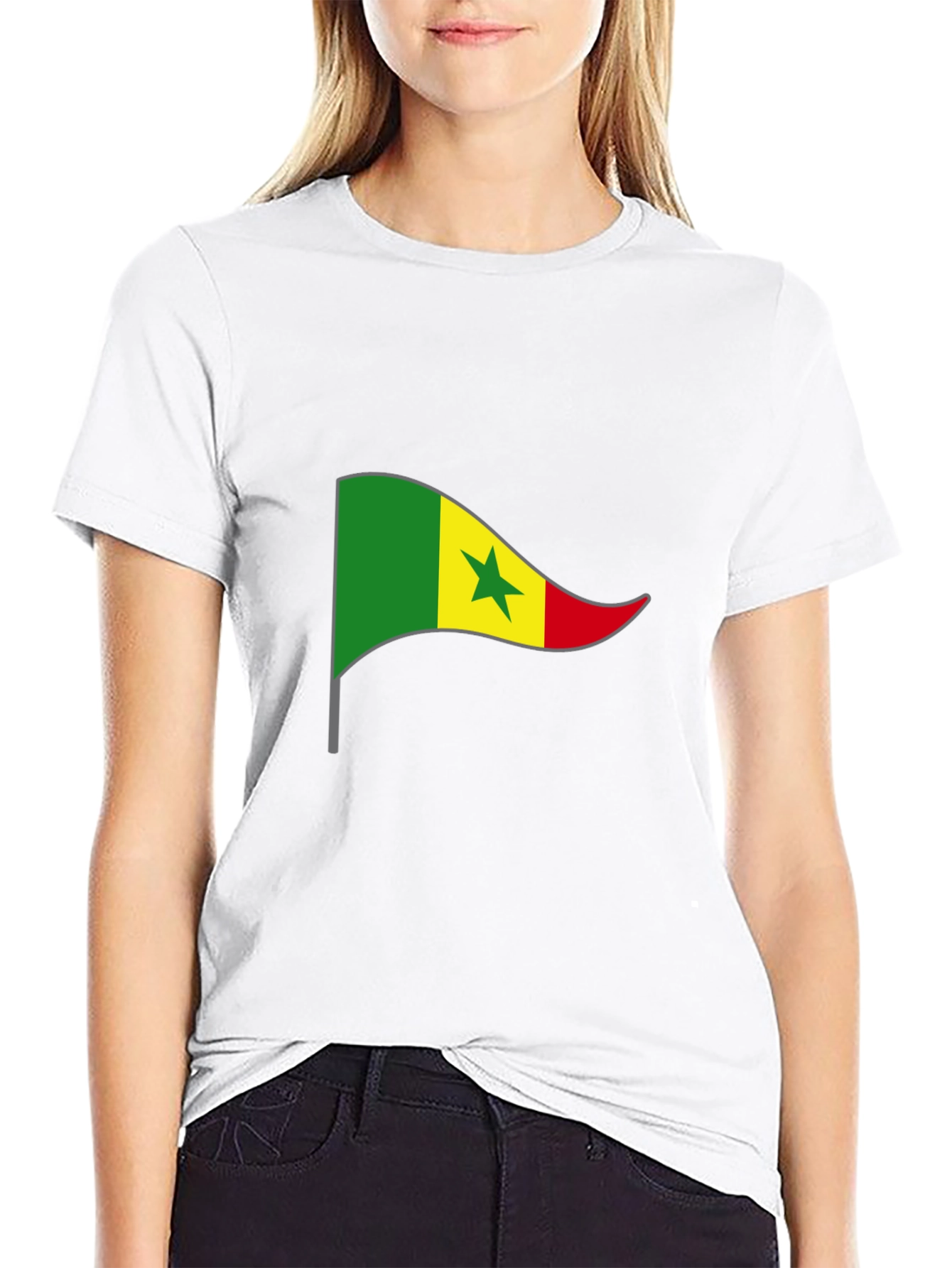 Senegal Flag Graphic Tee - Black T-Shirt