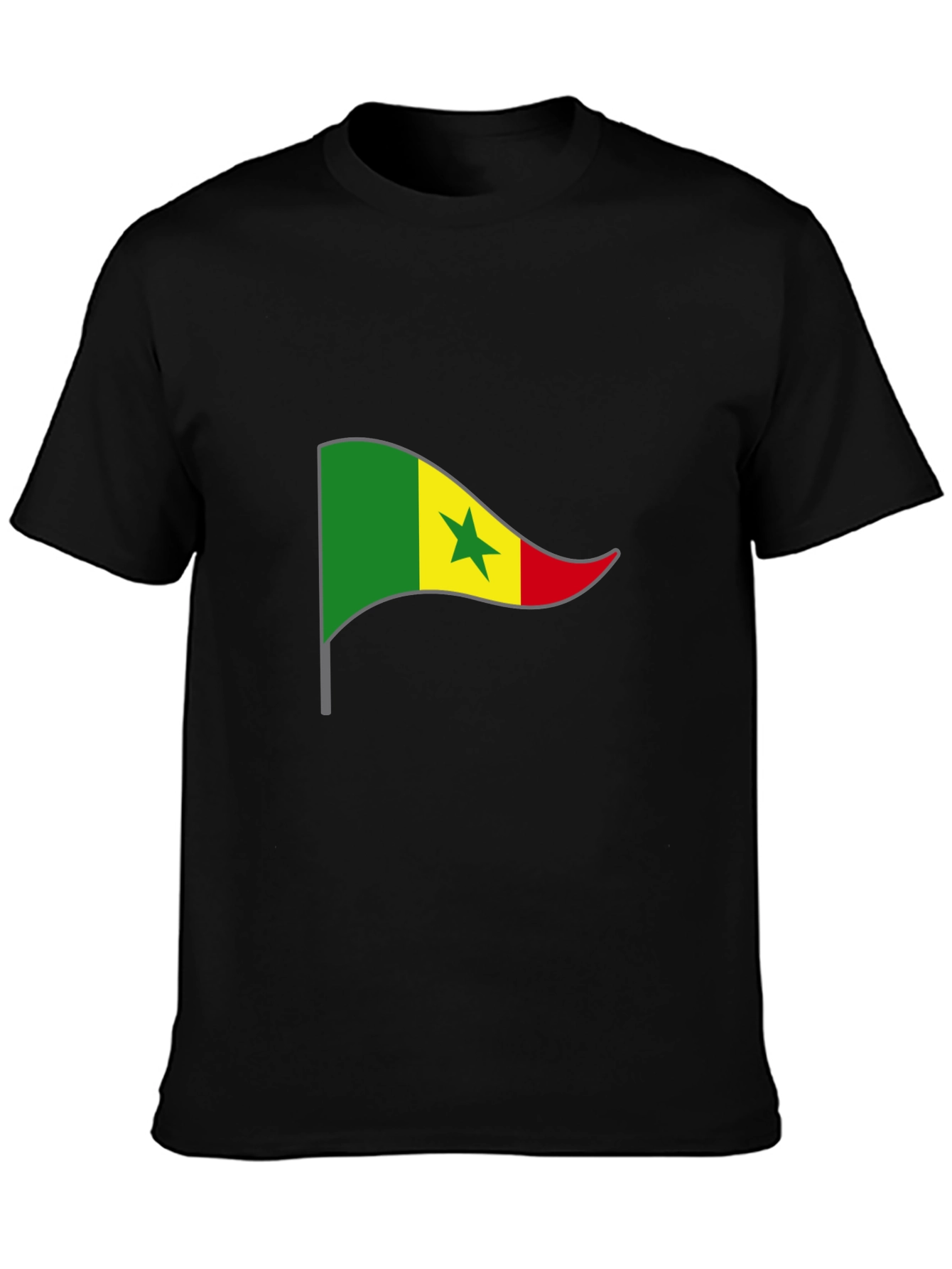 Senegal Flag Graphic Tee - Black T-Shirt