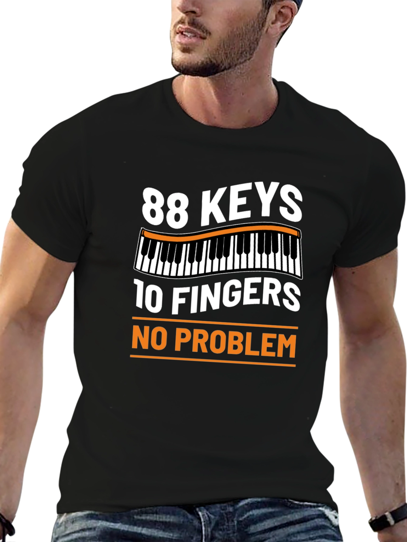 88 Keys 10 Fingers No Problem Graphic Tee