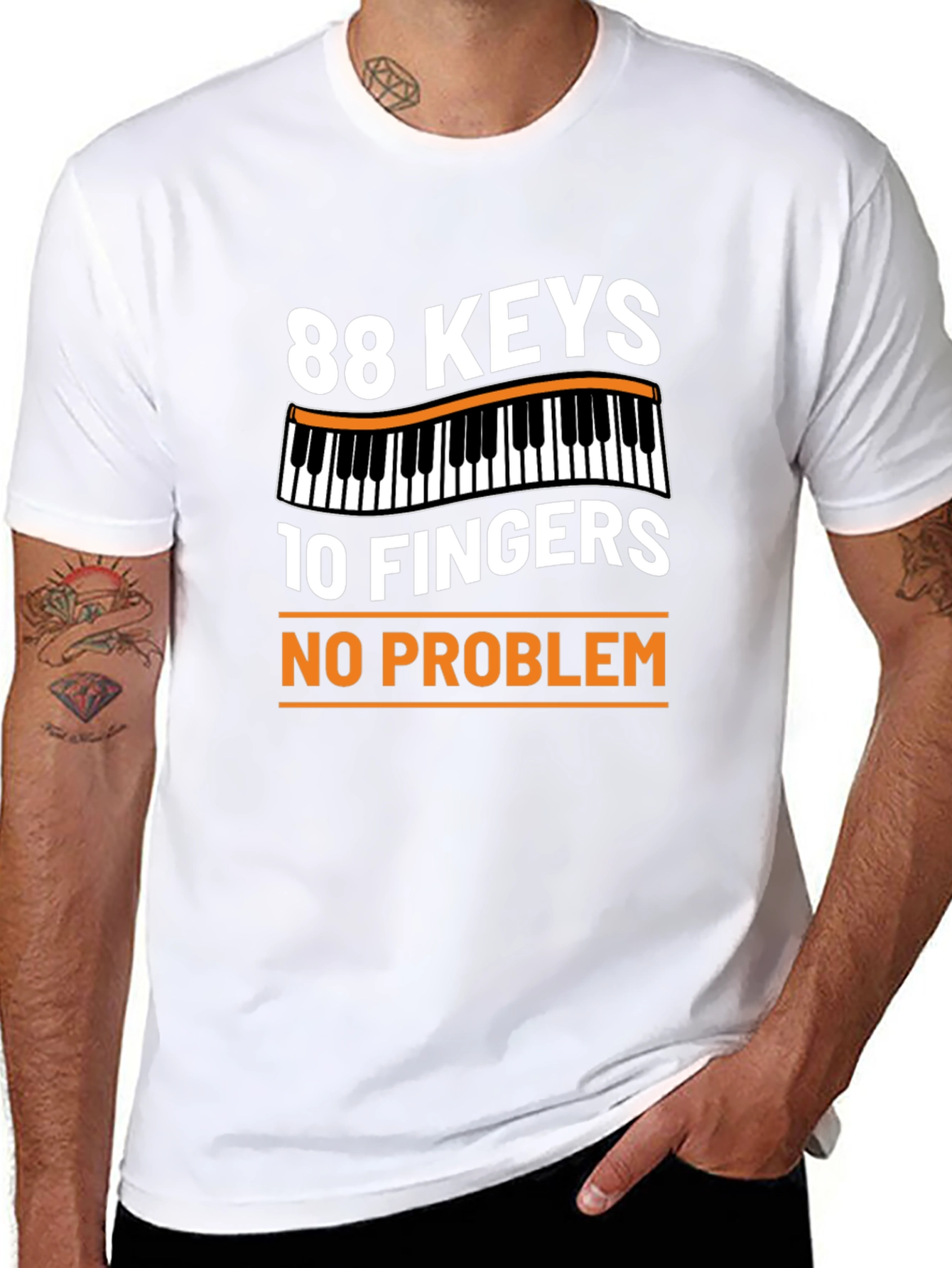 88 Keys 10 Fingers No Problem Graphic Tee