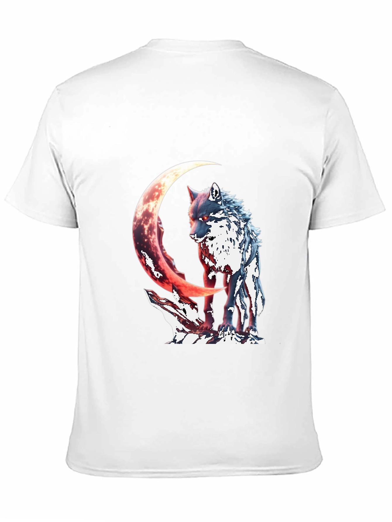 Wolf & Crescent Moon Graphic T-Shirt