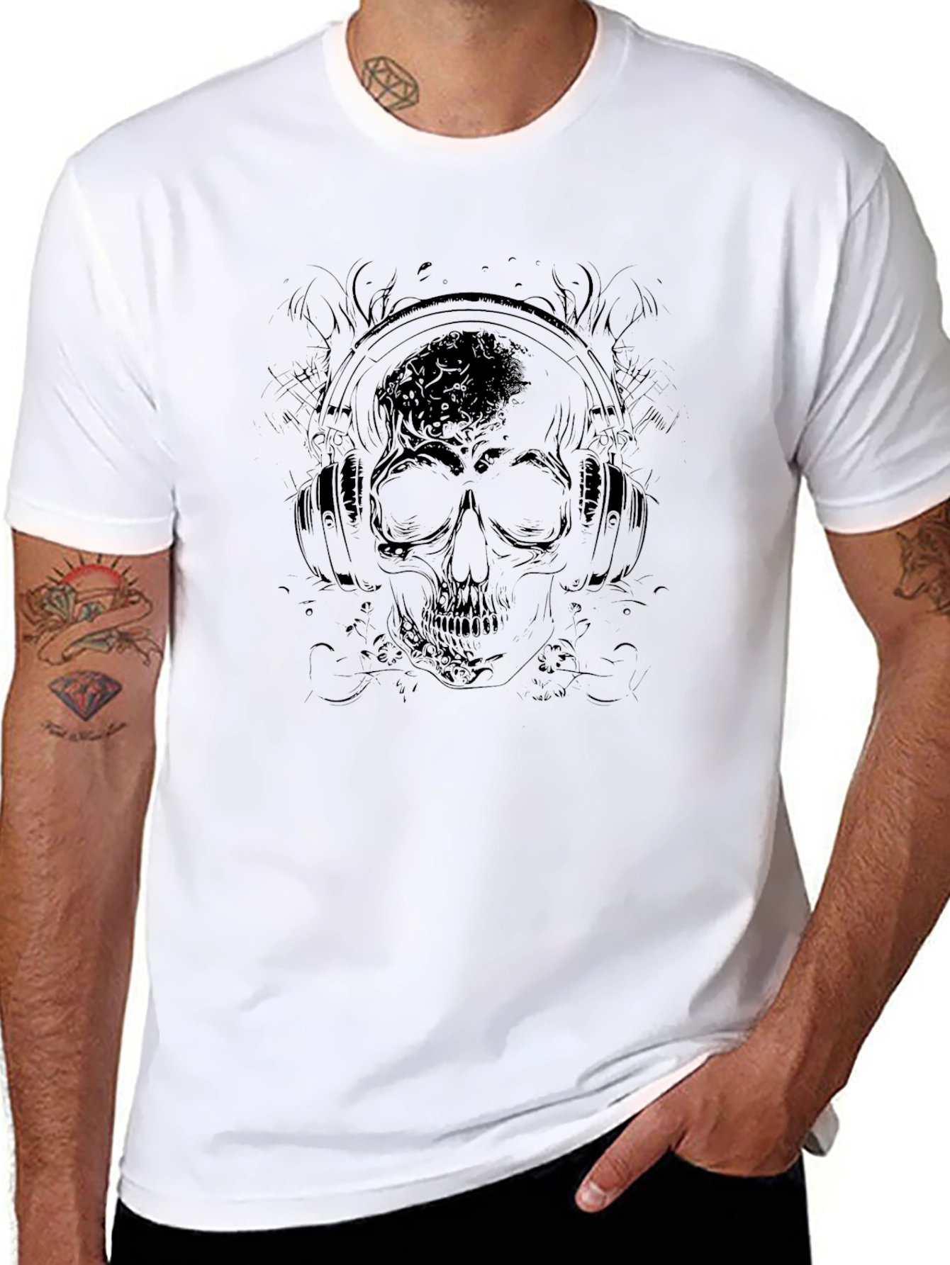 Skull & Headphones Graphic Tee