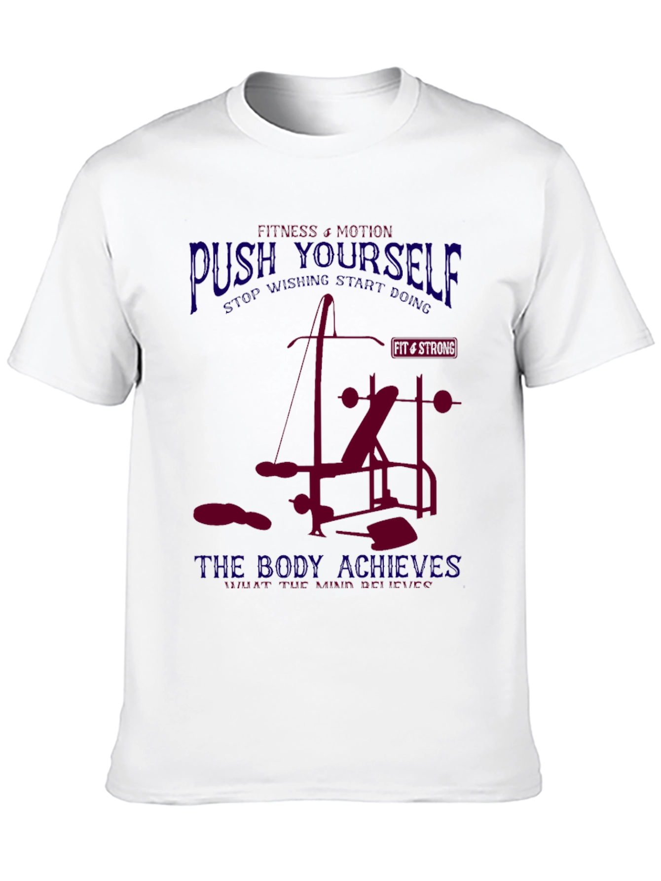 Fitness Motivation T-Shirt - Push Yourself Bodybuilding Gym Tee