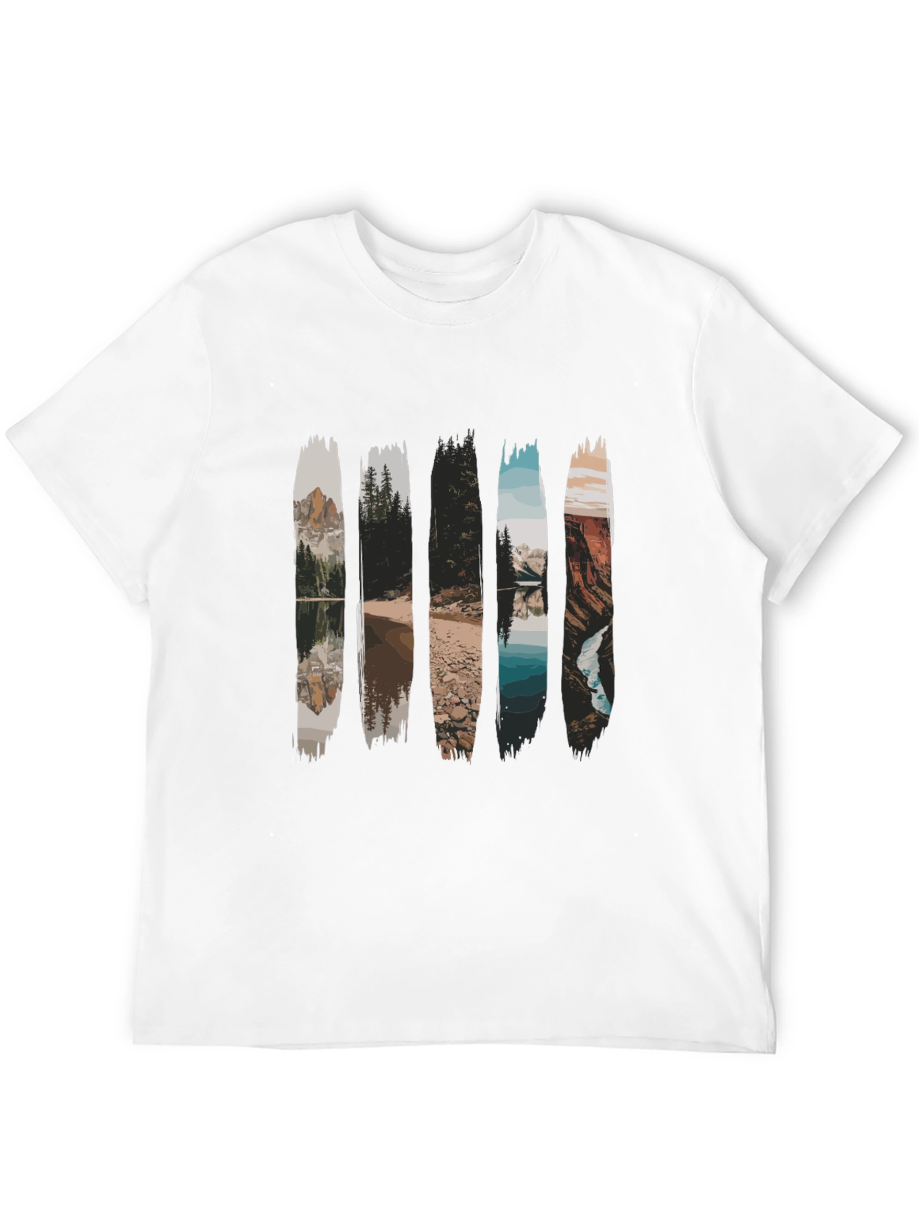 Nature Scene Graphic Tee - Black Cotton Blend