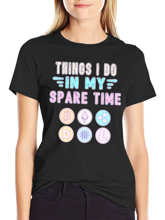 Crypto Spare Time T-Shirt - Bitcoin Ethereum Dogecoin & More