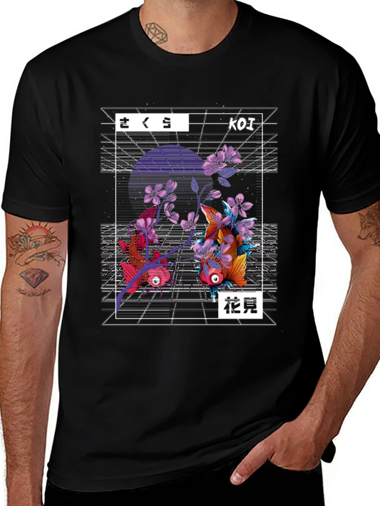Koi Fish Graphic T-Shirt - Japanese Style