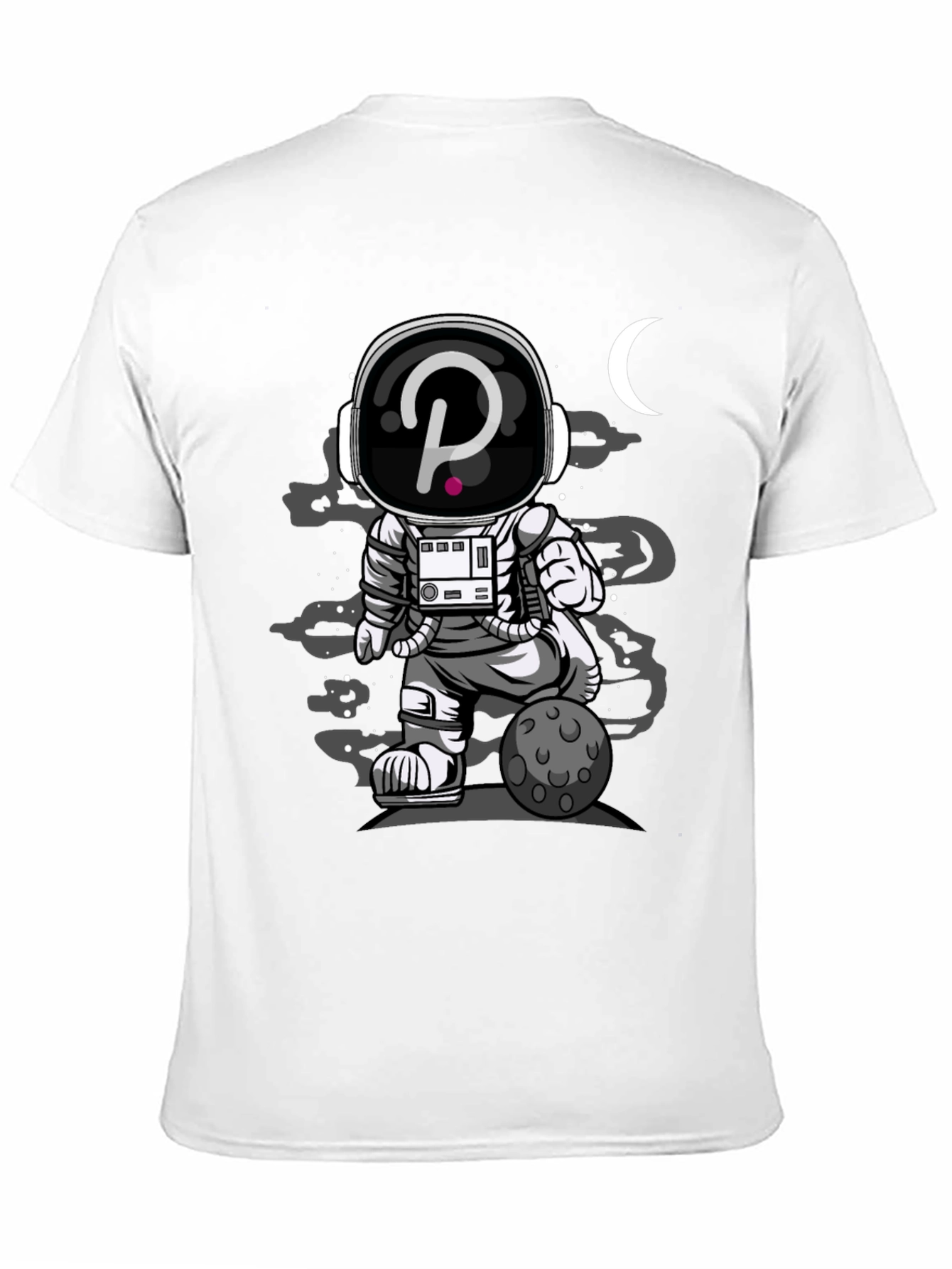 Astronaut Crypto T-Shirt - Black Cotton Graphic Tee