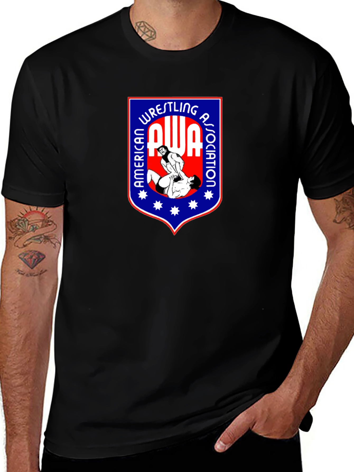 AWA Wrestling T-Shirt - Classic Retro Design
