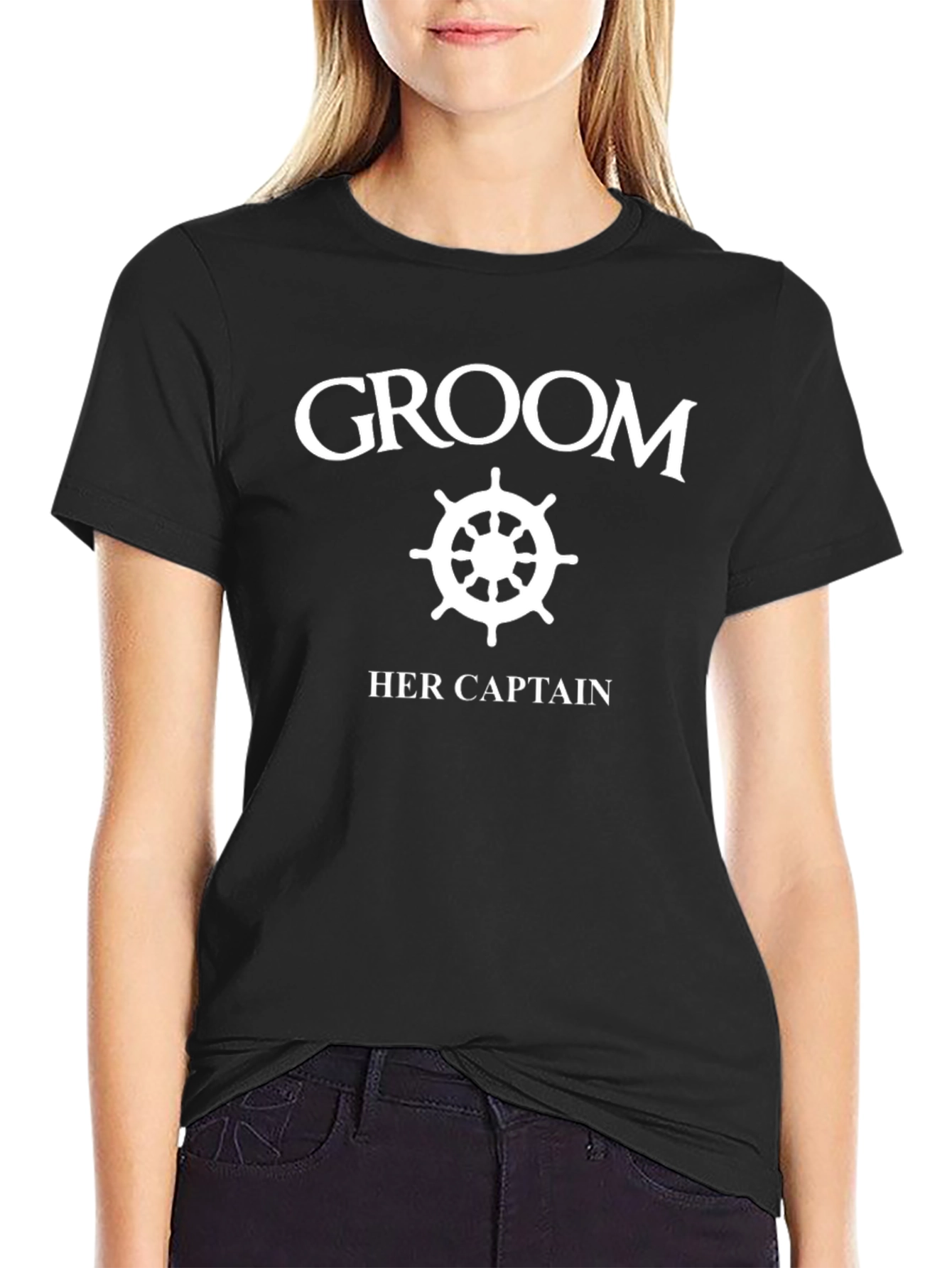 Groom Her Captain Novelty T-Shirt Wedding Tee