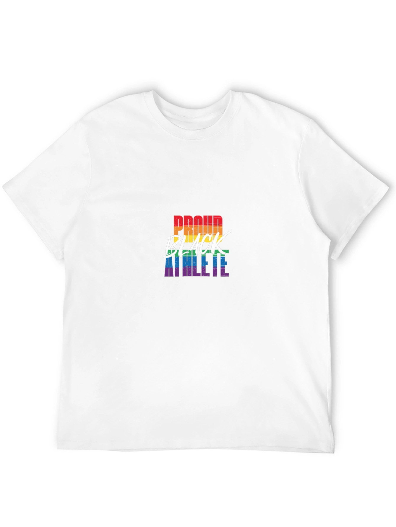 Proud Black Athlete Pride Rainbow Graphic T-Shirt