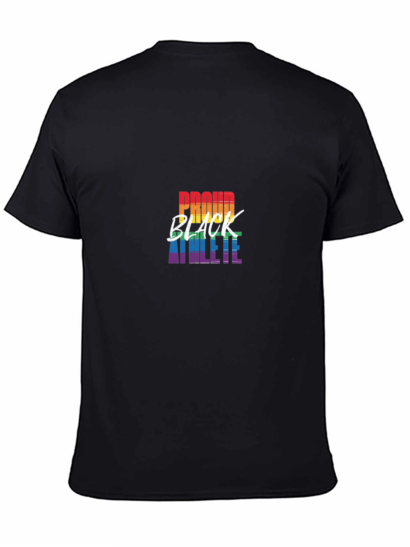 Proud Black Athlete Pride Rainbow Graphic T-Shirt