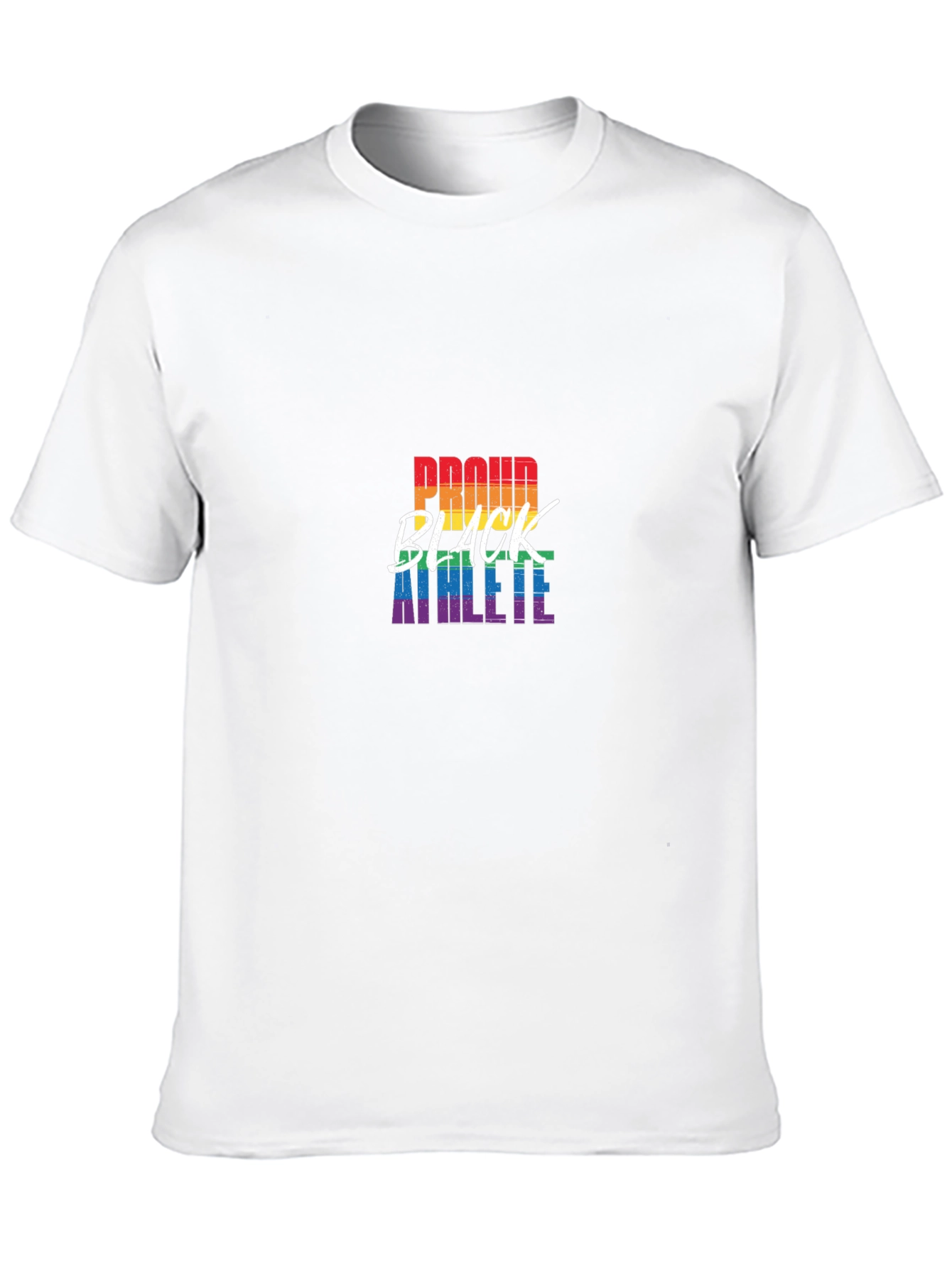 Proud Black Athlete Pride Rainbow Graphic T-Shirt