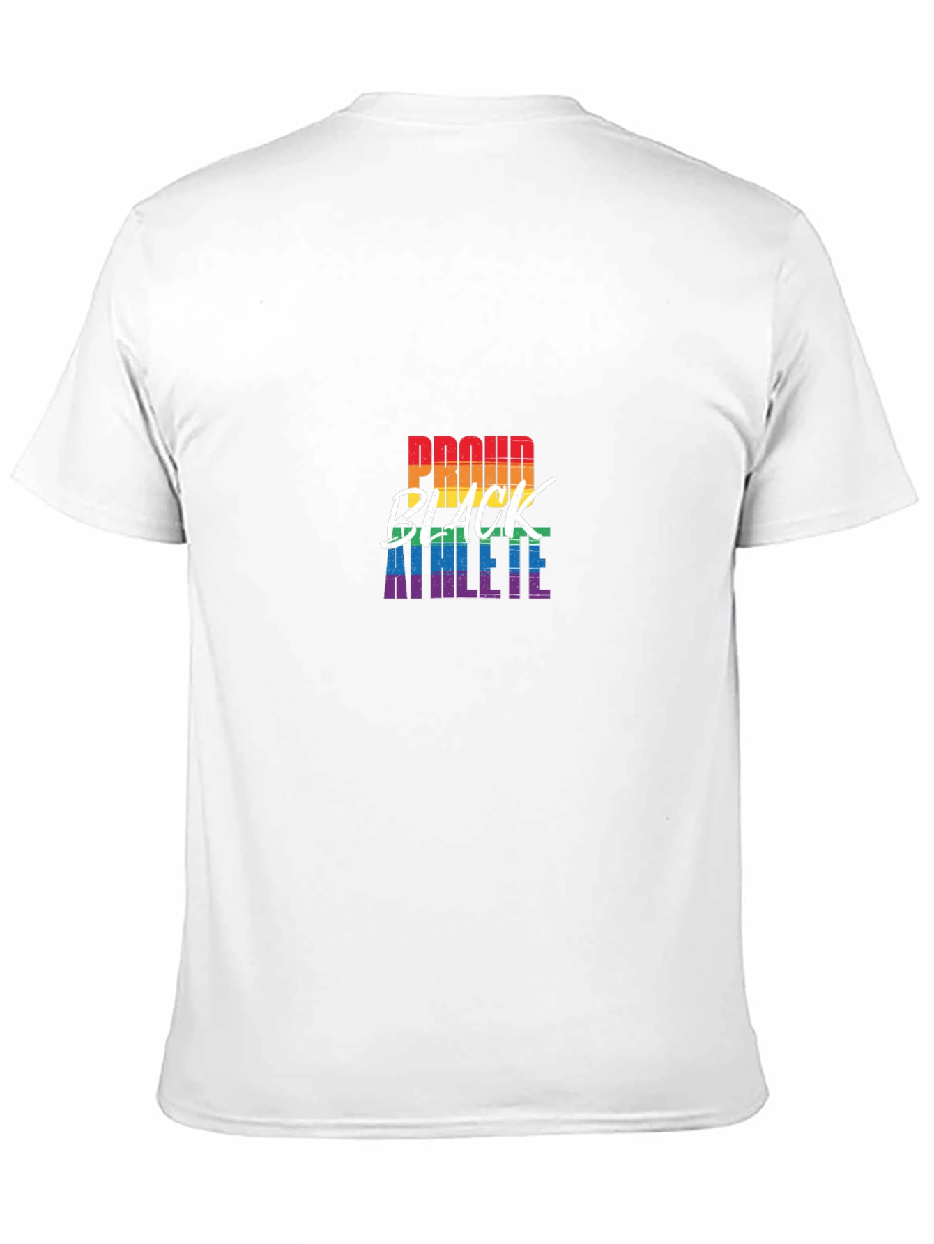 Proud Black Athlete Pride Rainbow Graphic T-Shirt