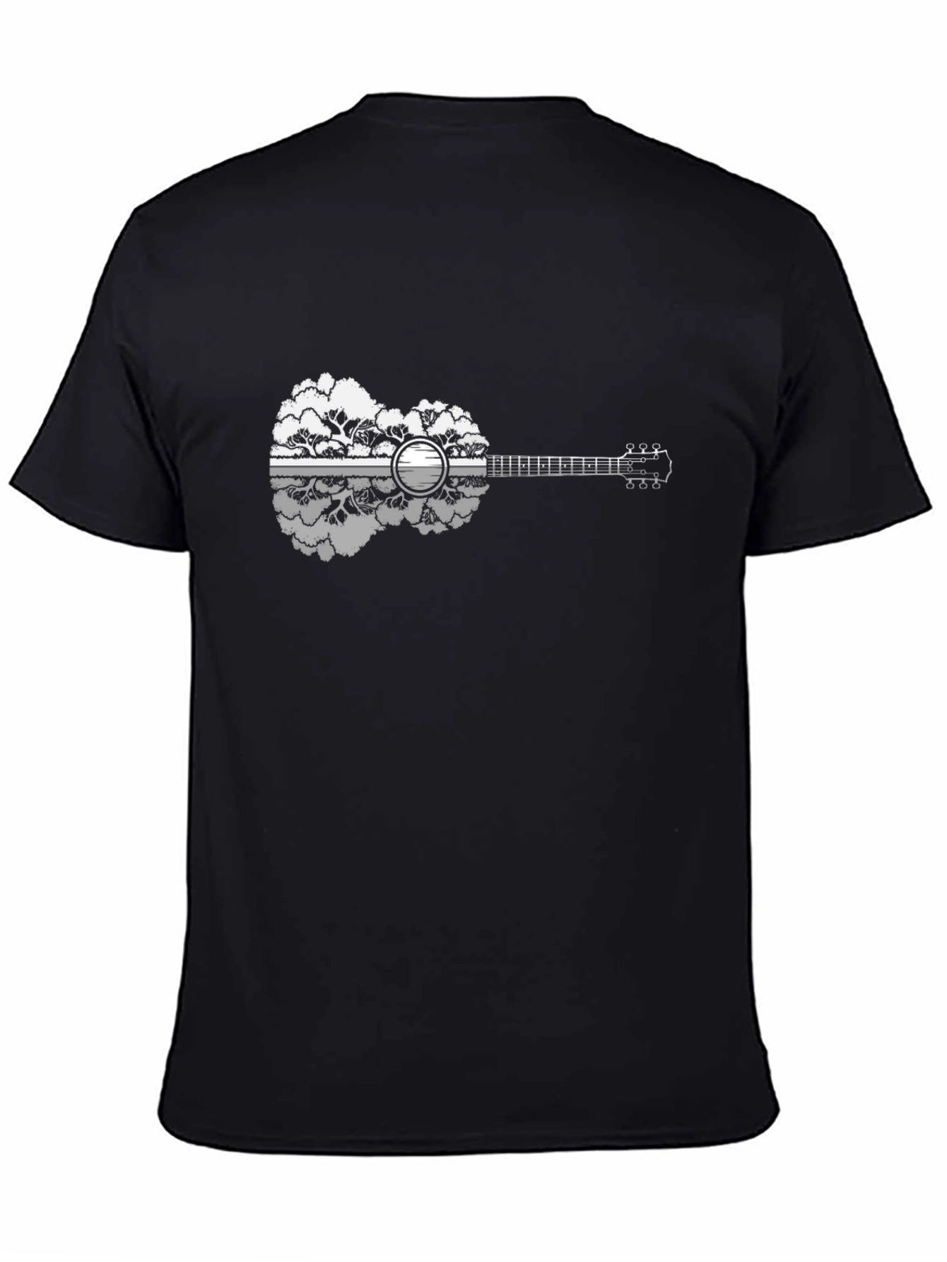 Nature Guitar Graphic T-Shirt - Black