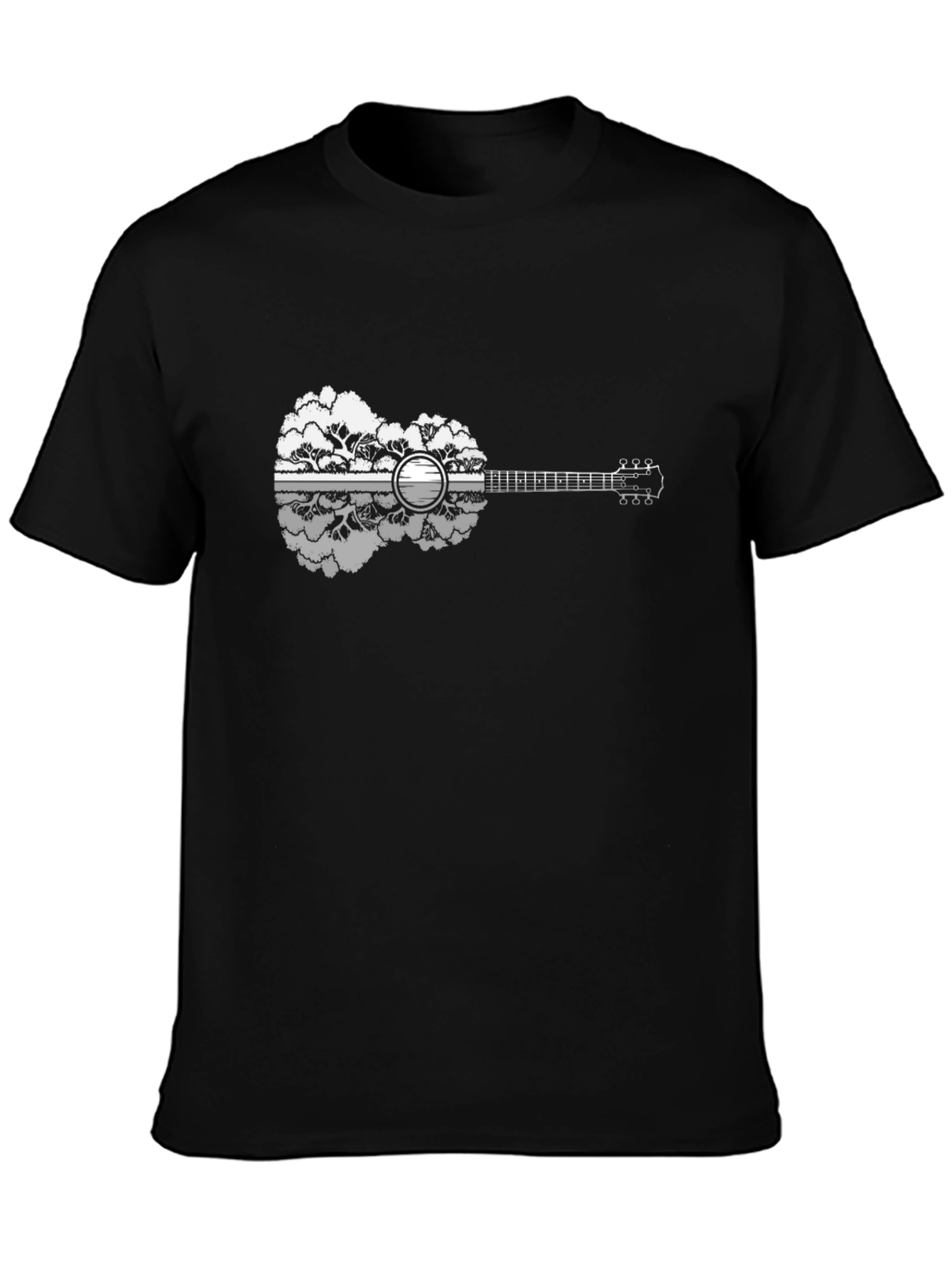 Nature Guitar Graphic T-Shirt - Black