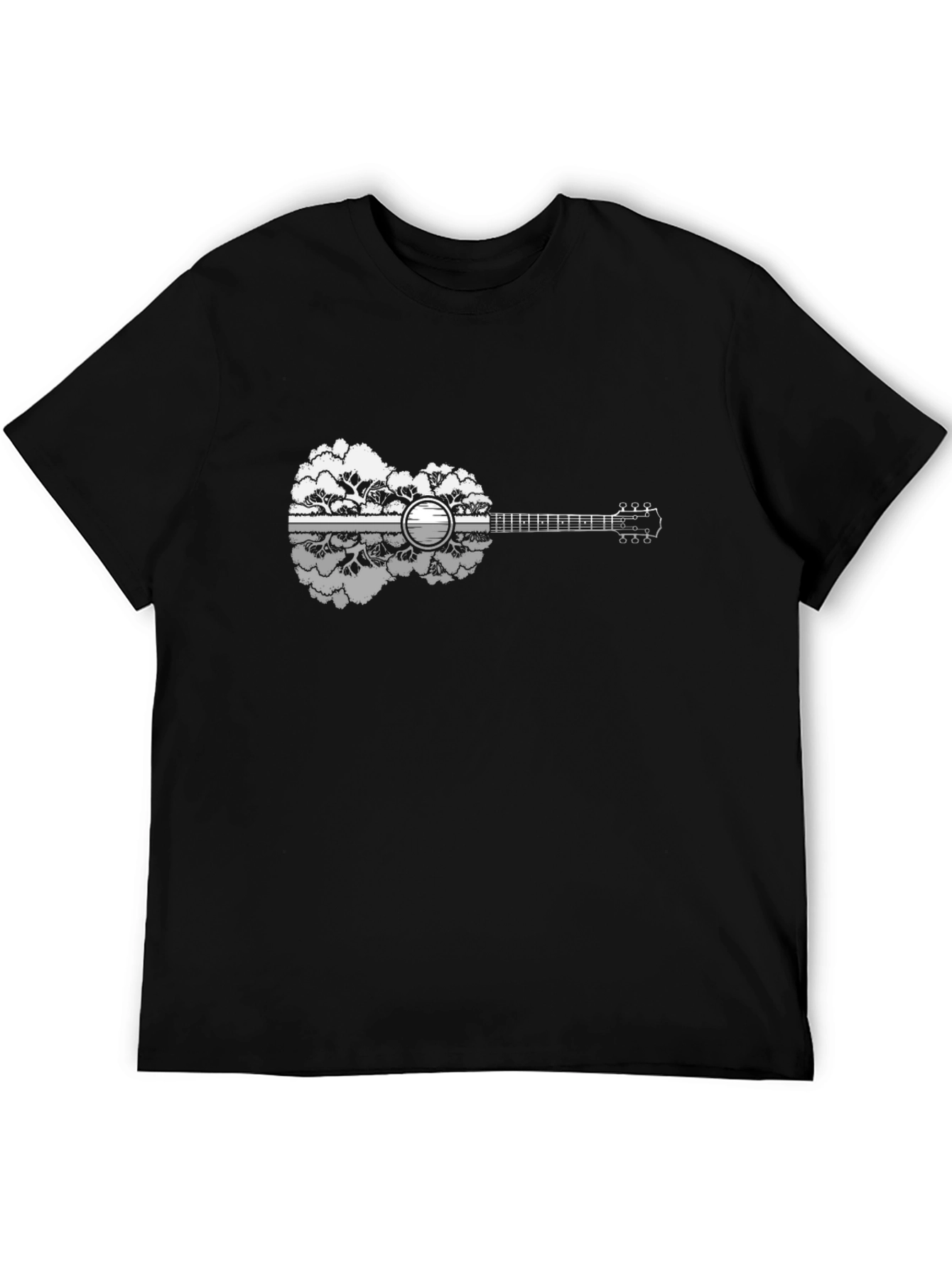 Nature Guitar Graphic T-Shirt - Black