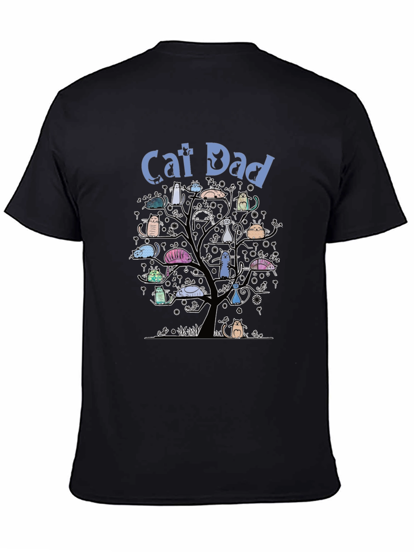 Cat Dad T-Shirt - Cute Cat Tree Design