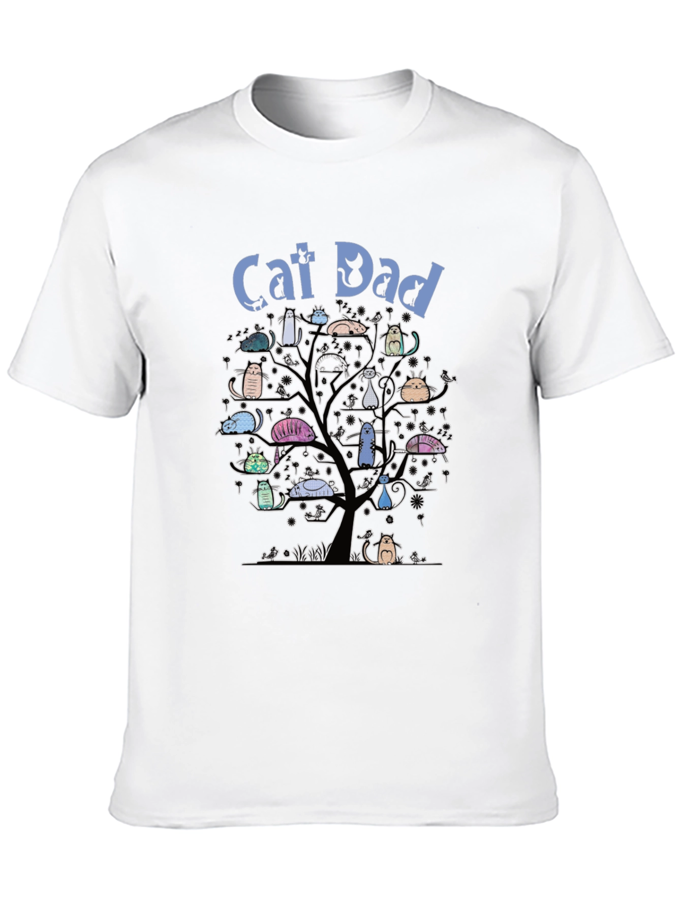 Cat Dad T-Shirt - Cute Cat Tree Design