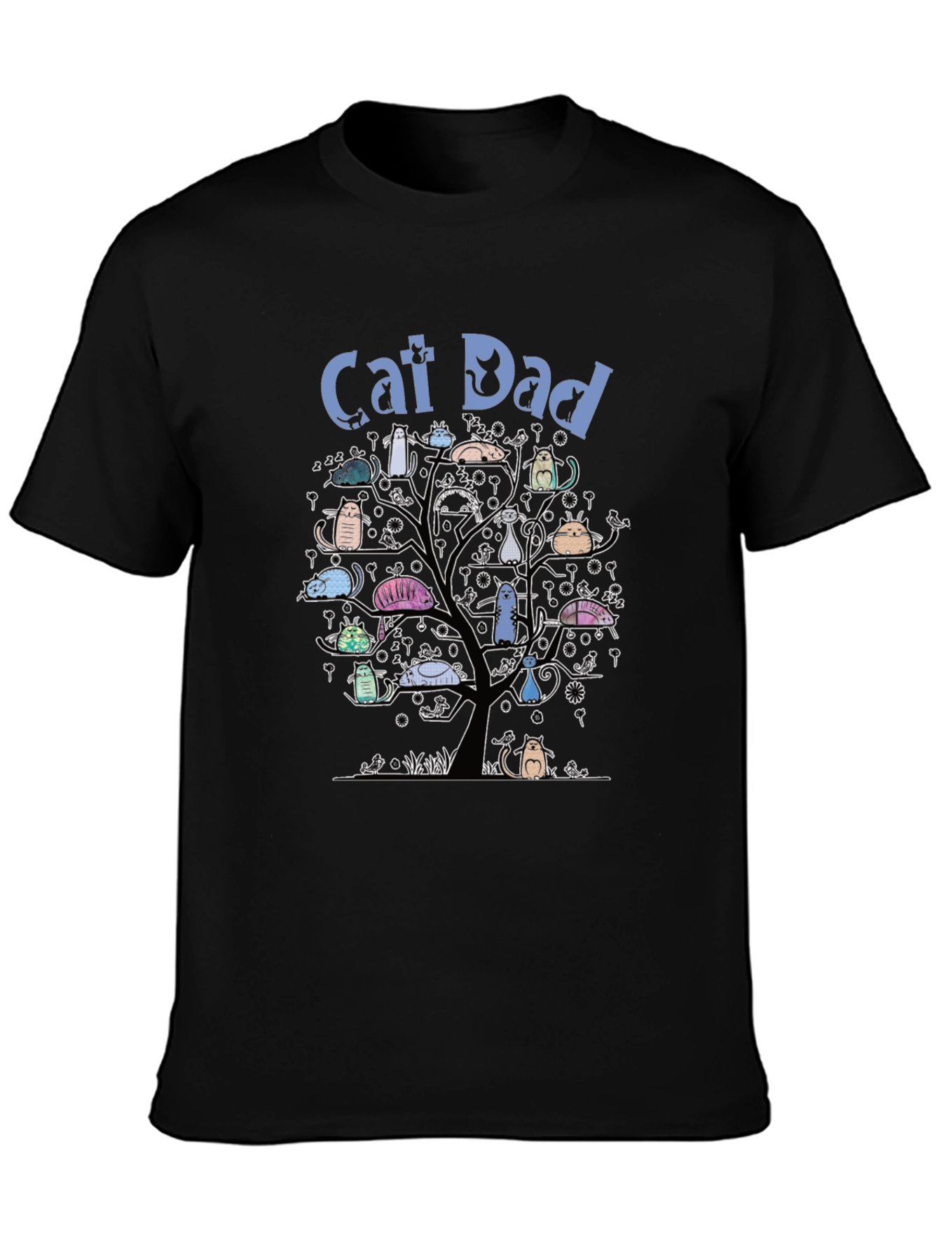 Cat Dad T-Shirt - Cute Cat Tree Design