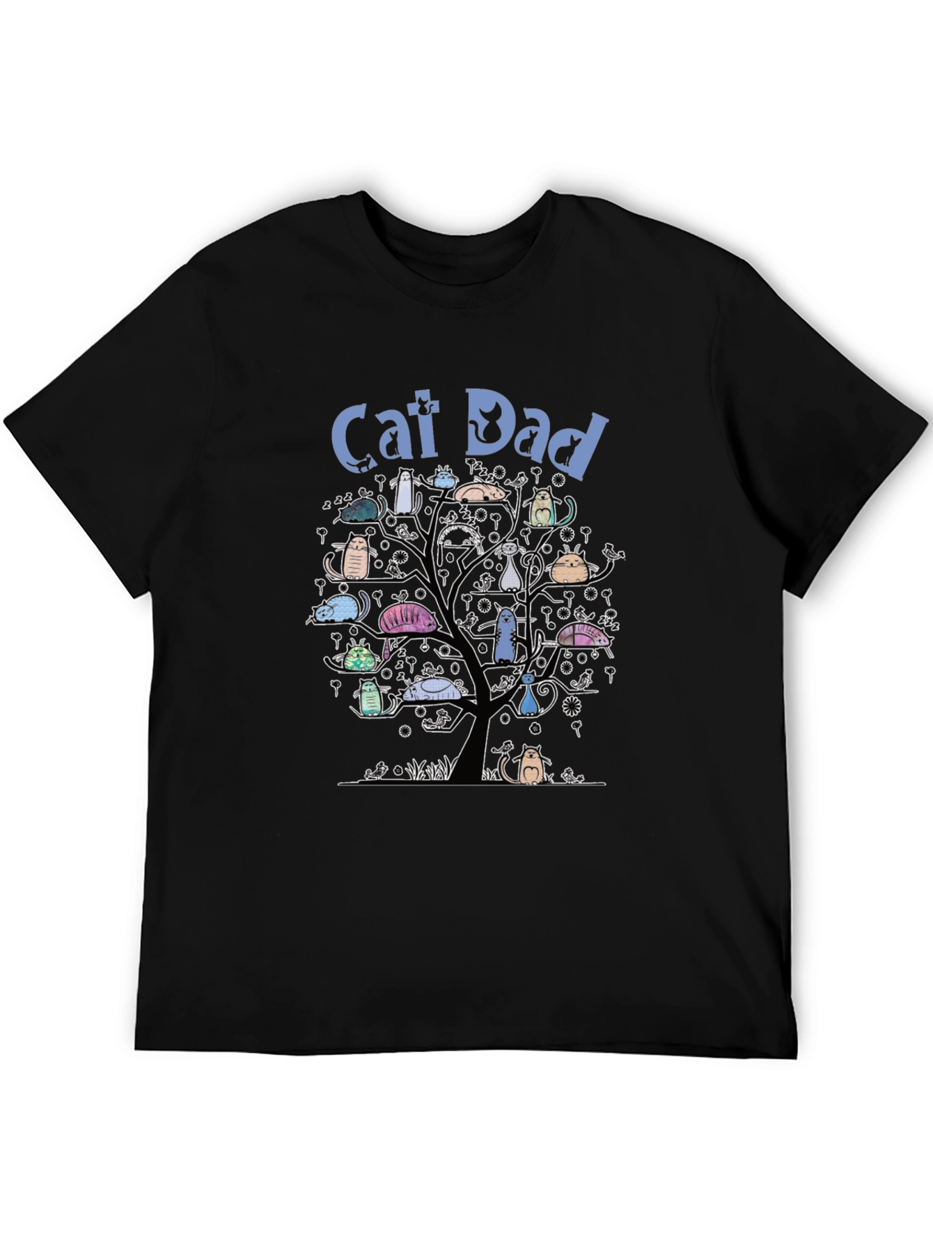 Cat Dad T-Shirt - Cute Cat Tree Design