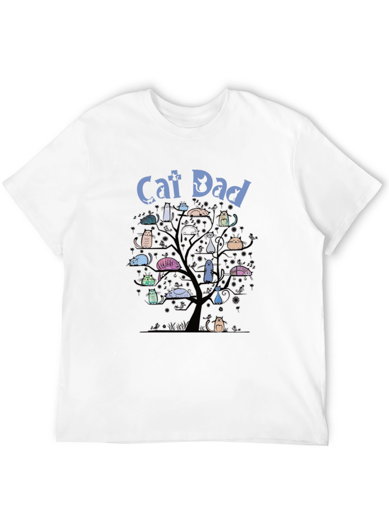 Cat Dad T-Shirt - Cute Cat Tree Design