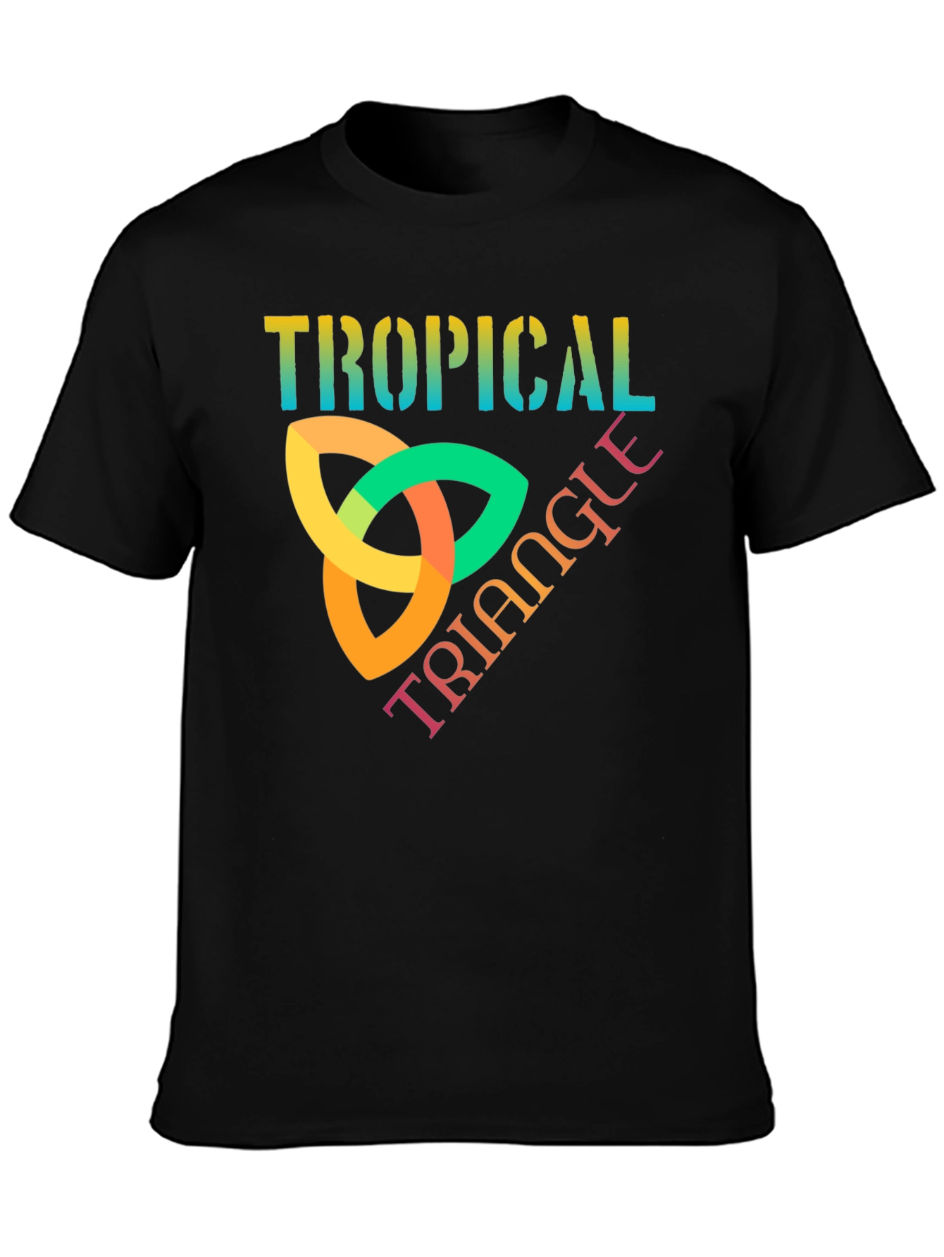 Tropical Triangle Graphic T-Shirt - Trendy Tee